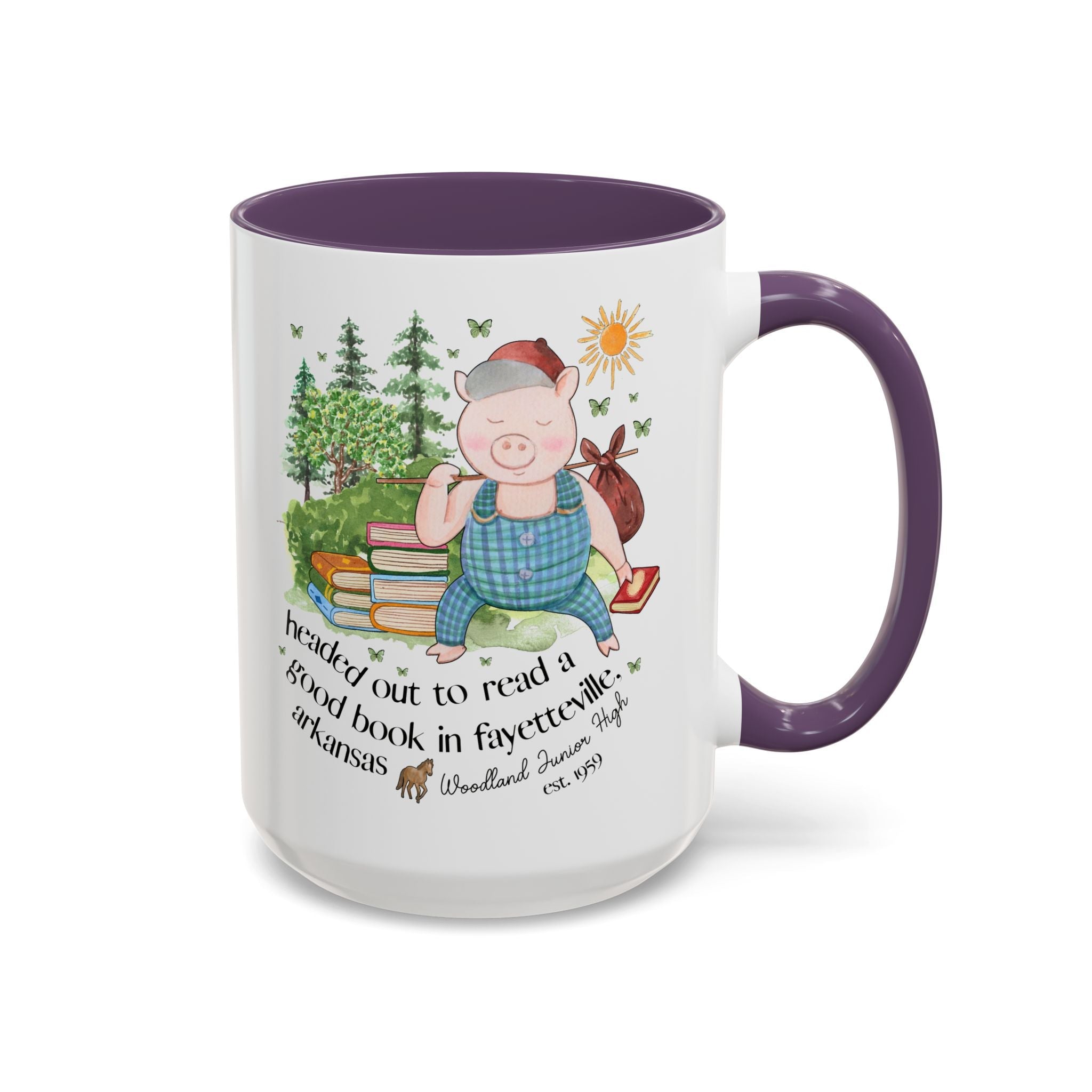 Woodland Junior High 15 Oz Mug: Headed Out to Read a Good Book - Opal and June