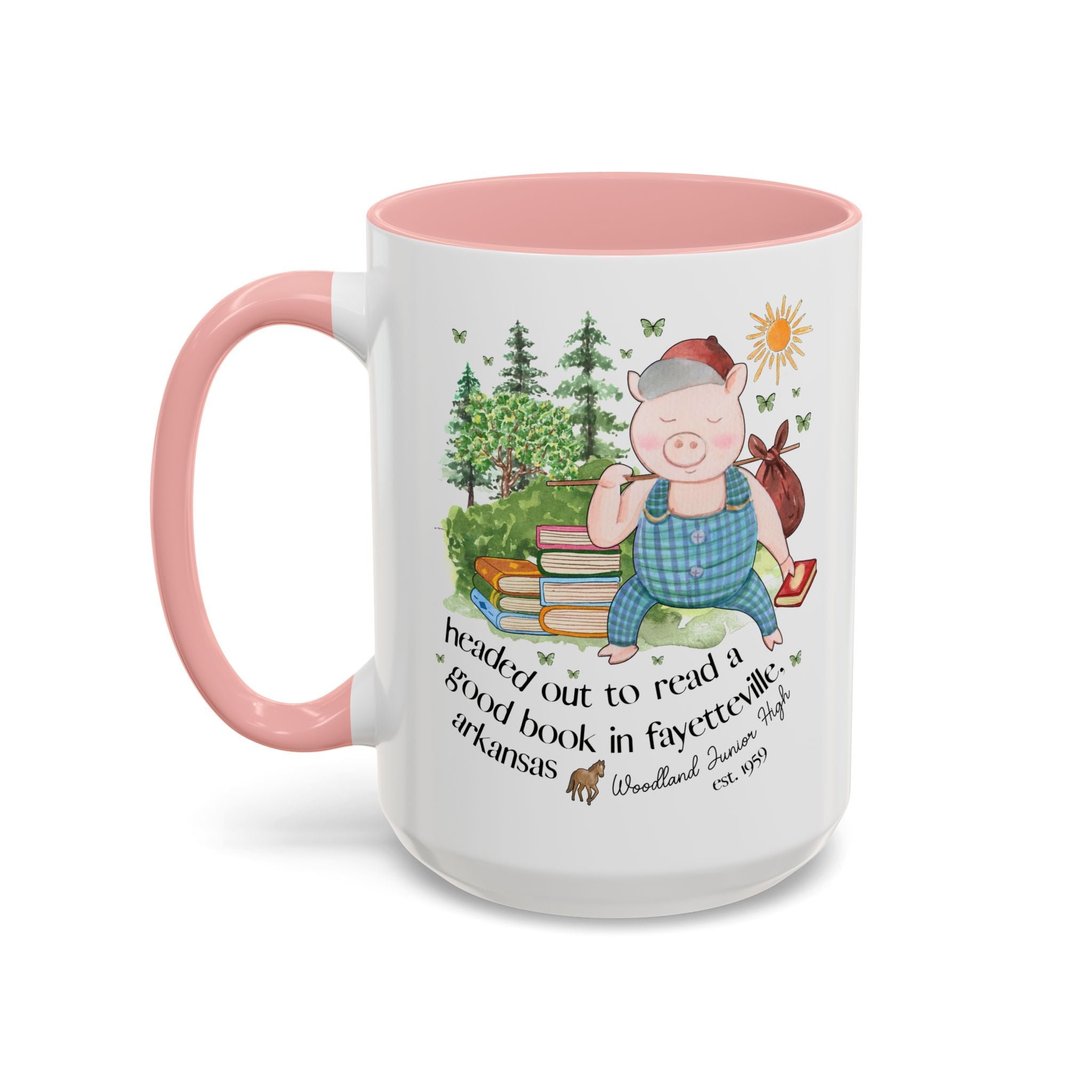Woodland Junior High 15 Oz Mug: Headed Out to Read a Good Book - Opal and June