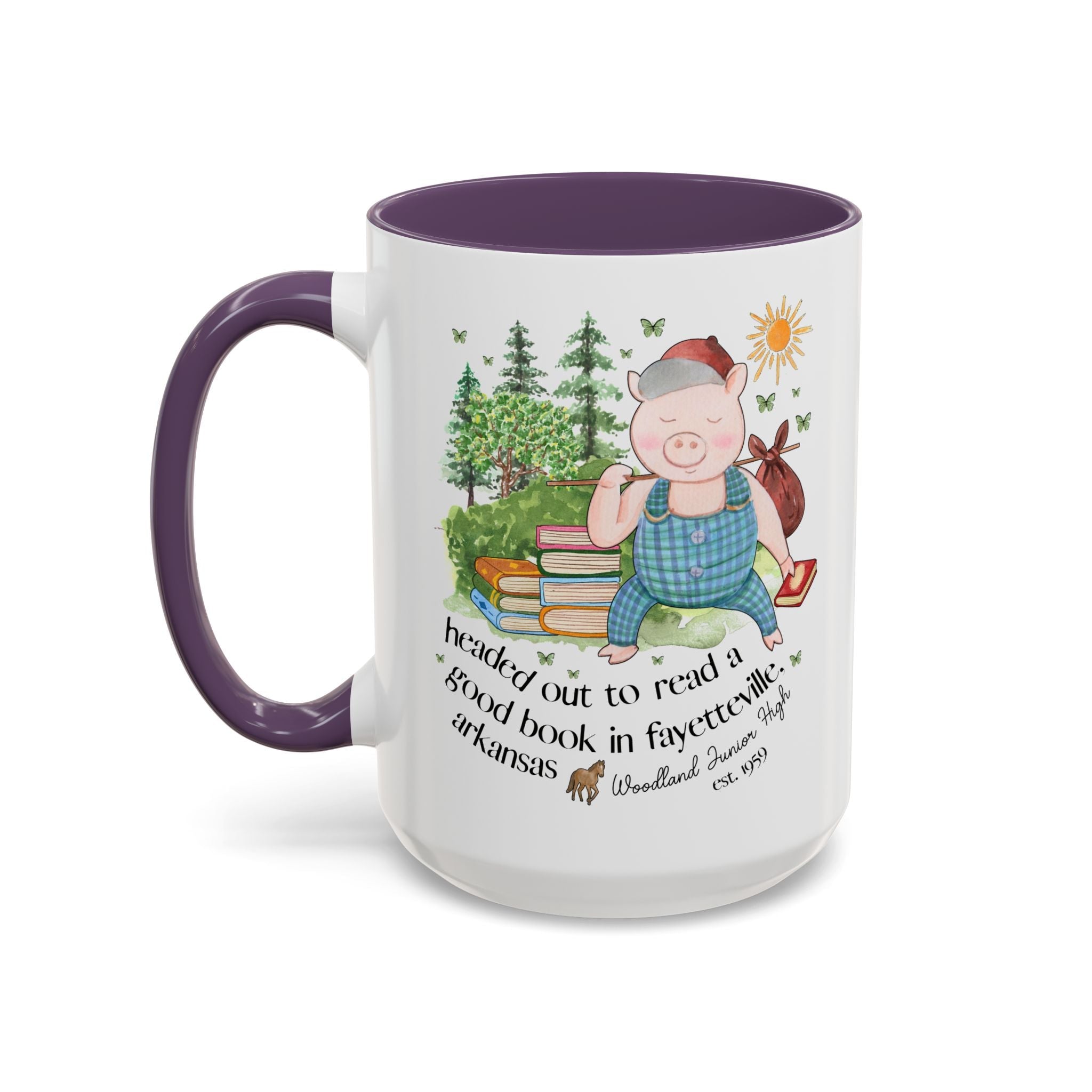 Woodland Junior High 15 Oz Mug: Headed Out to Read a Good Book - Opal and June