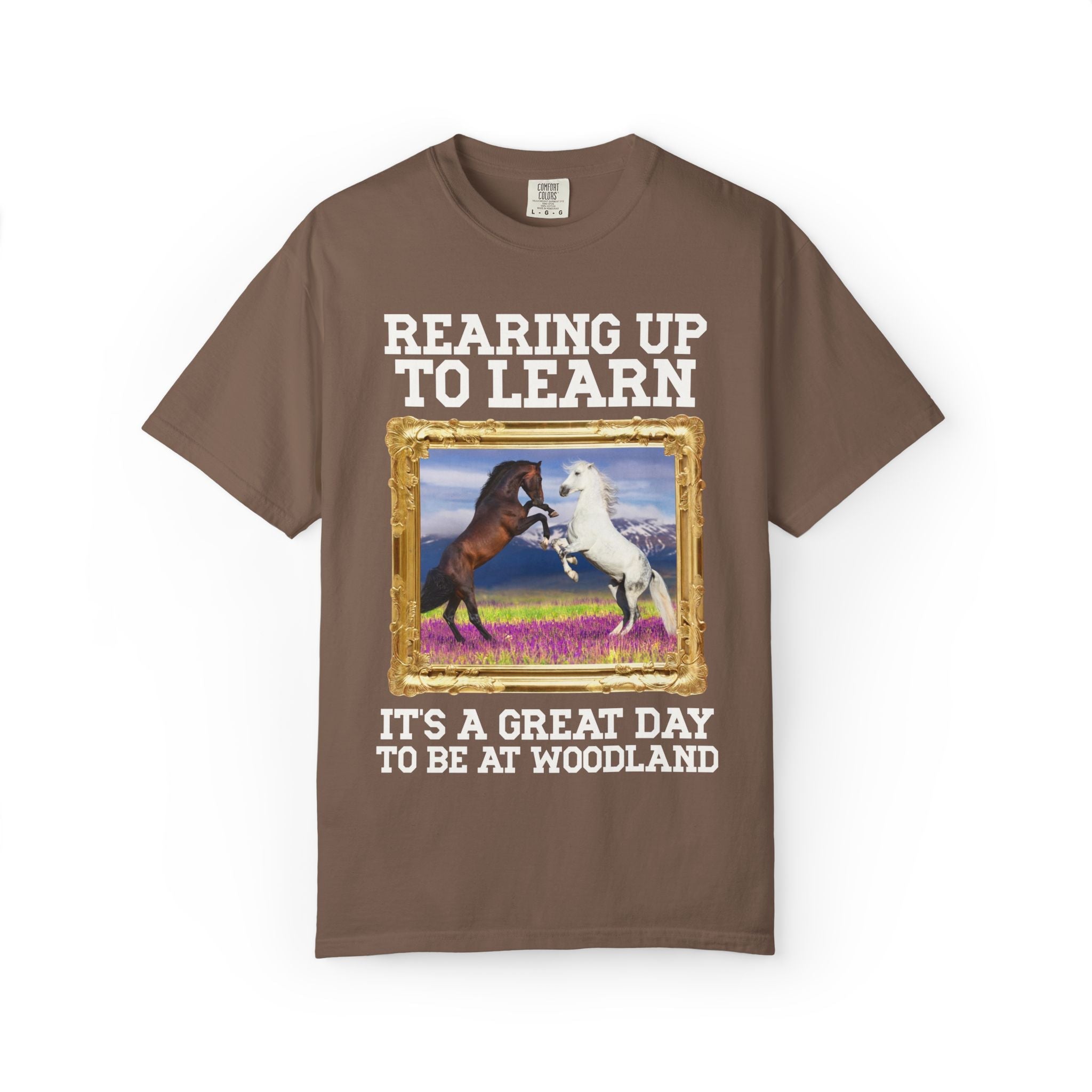 Woodland Junior High: Rearing Up to Learn Tee Shirt | FPS + Opal and June Tee Shirt, Fayetteville Public Schools - Opal and June