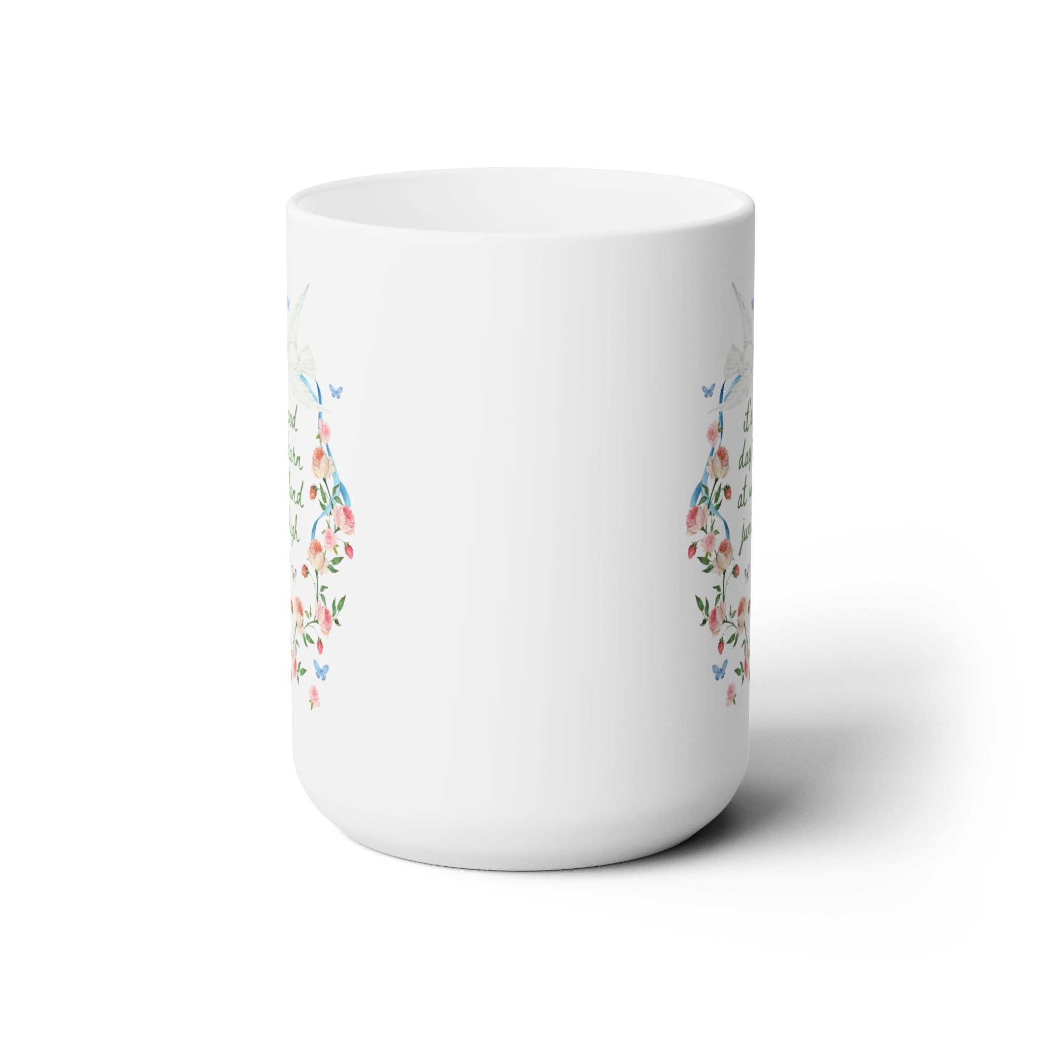 Woodland Junior High School 15 Oz Coffee Mug: Doves It's a Good Day to Learn - Opal and June