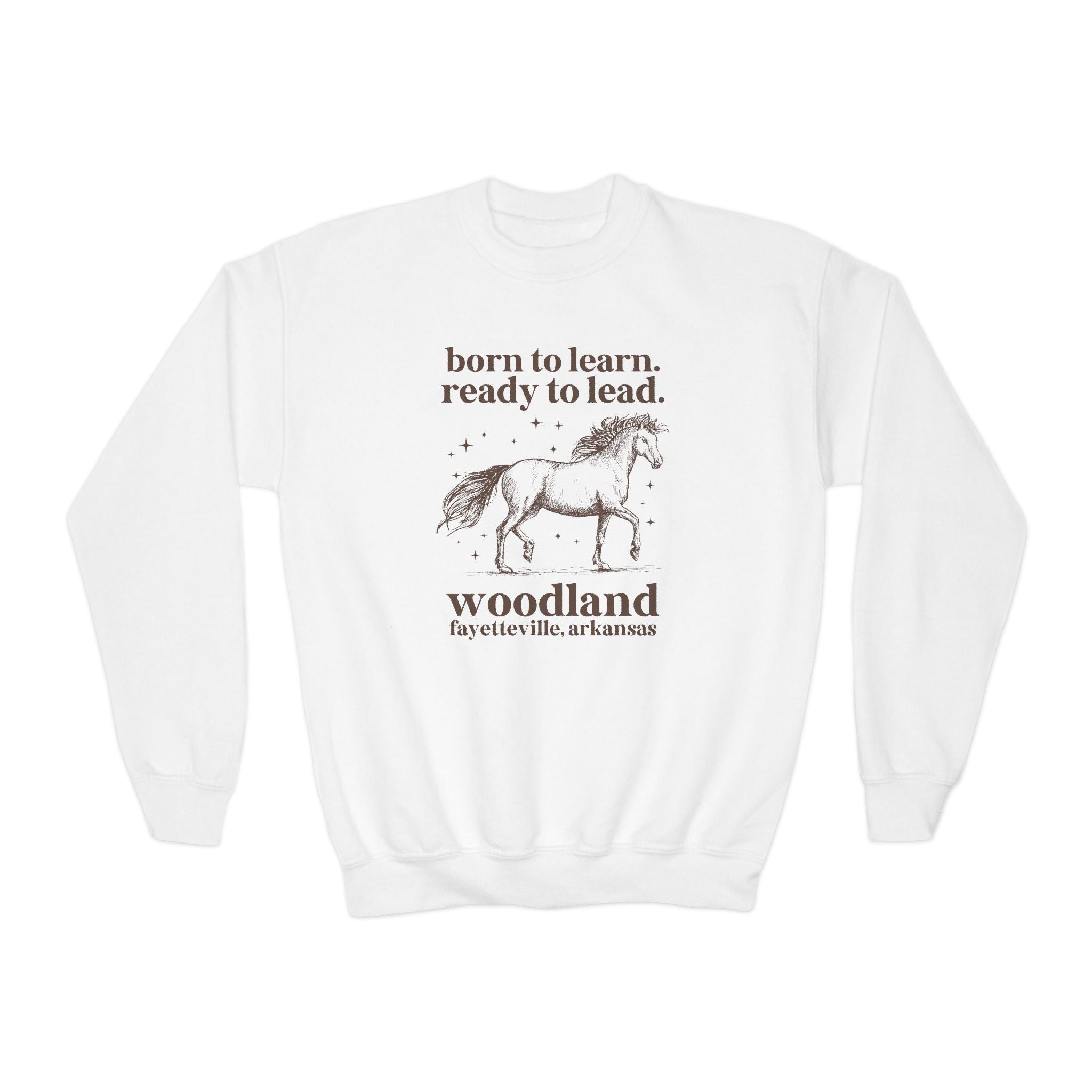 Woodland Junior High School Kids Sweatshirt: Born to Learn. Ready to Lead. - Opal and June