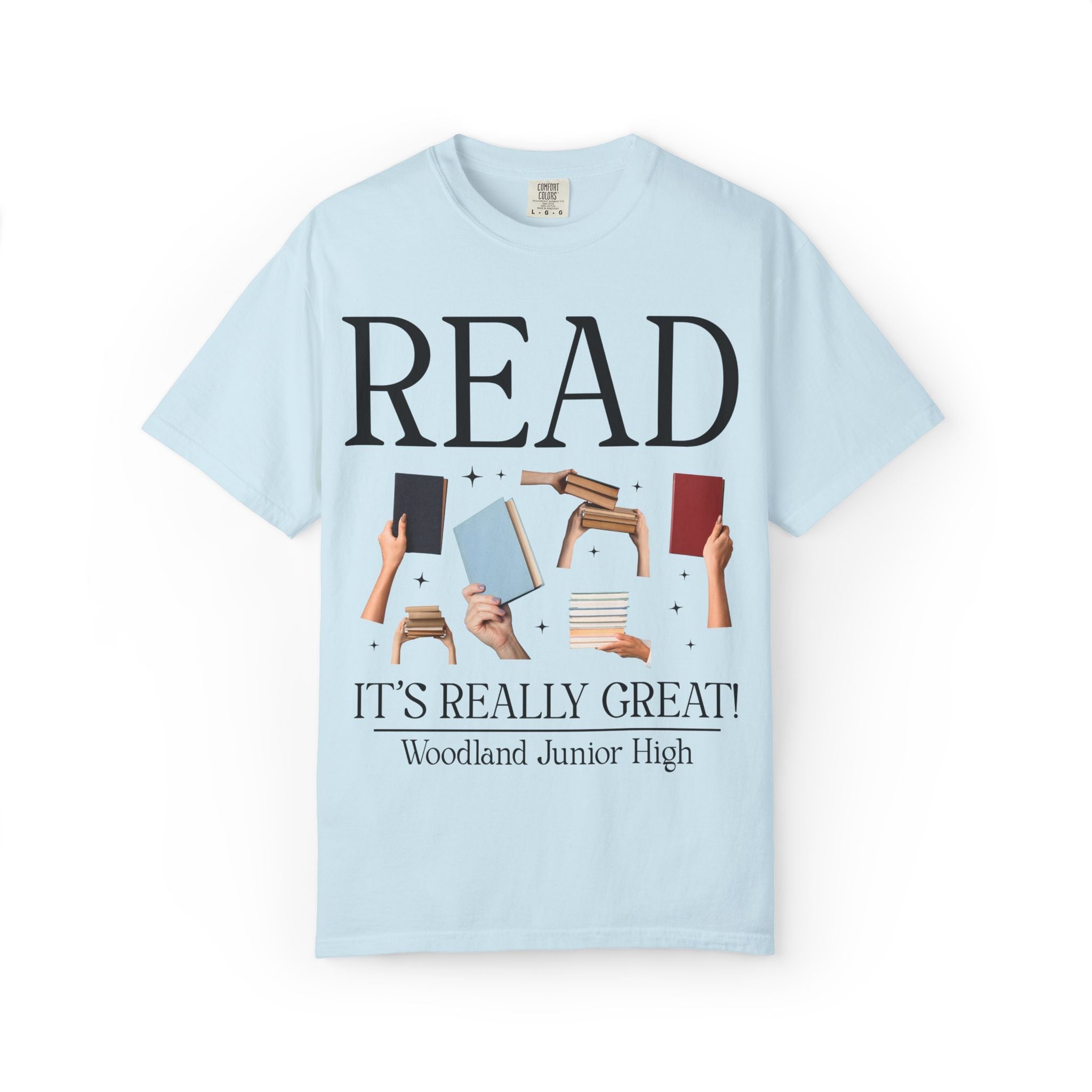 Woodland Junior High School Tee Shirt: Read! It's Really Great! | FPS + Opal and June Tee Shirt, Fayetteville Public Schools - Opal and June