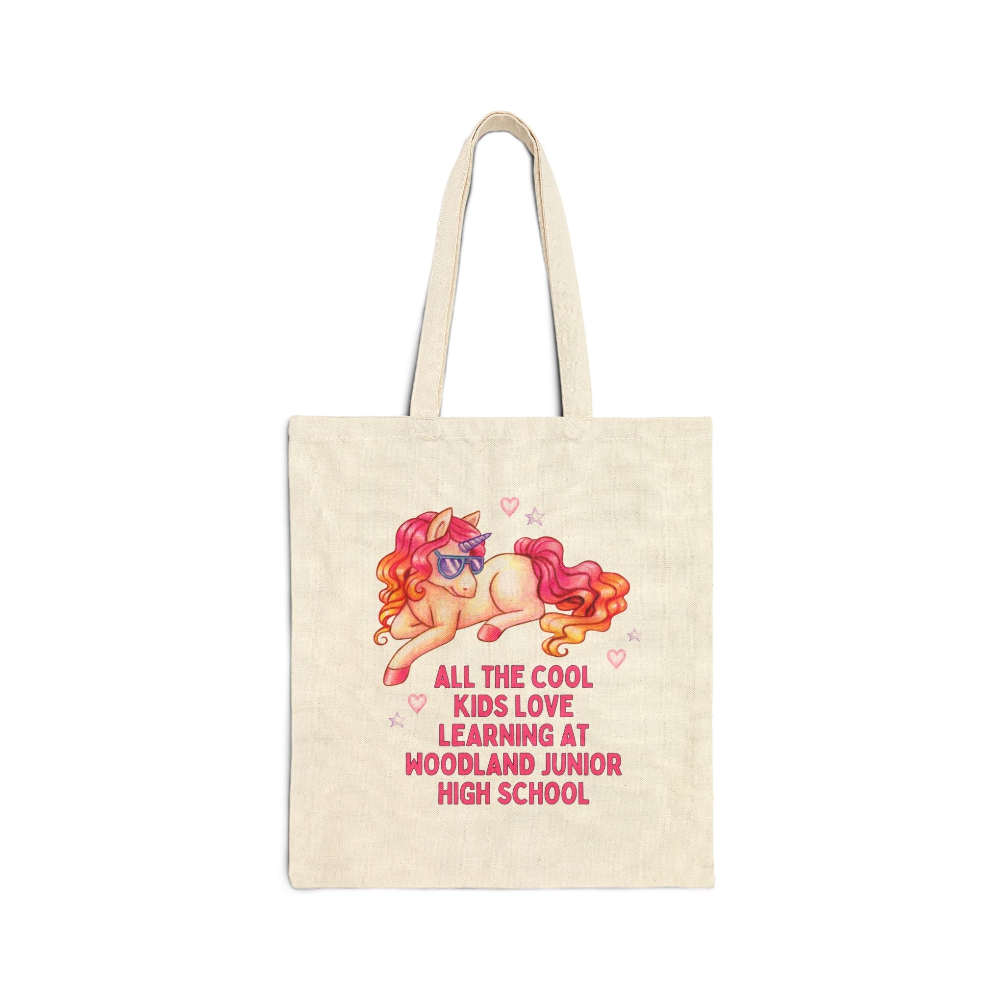 Woodland Junior High School Tote Bag: All the Cool Kids Love Learning at Woodland Junior High | FPS + Opal and June Tote Bag, Fayetteville Public Schools - Opal and June