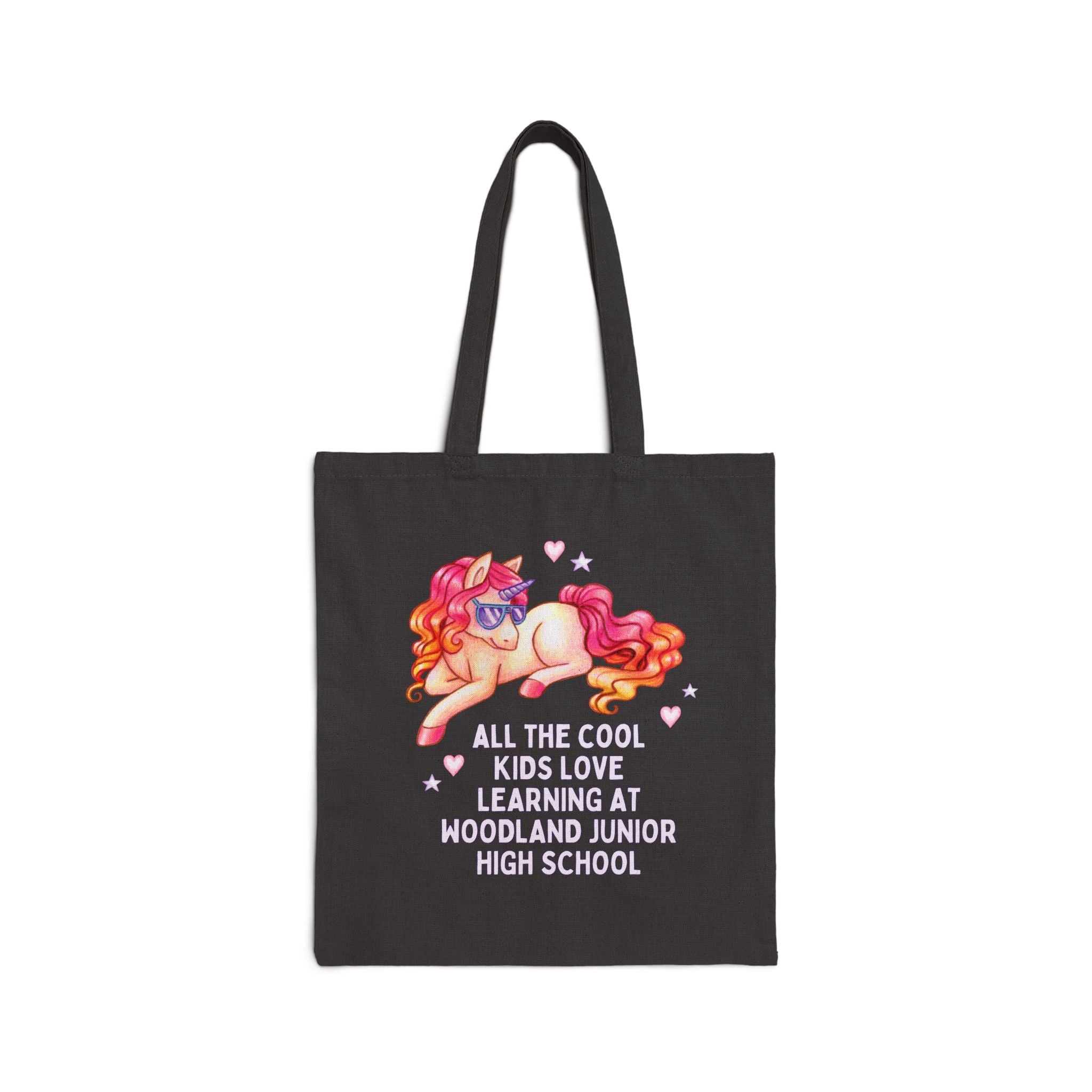 Woodland Junior High School Tote Bag: All the Cool Kids Love Learning at Woodland Junior High | FPS + Opal and June Tote Bag, Fayetteville Public Schools - Opal and June