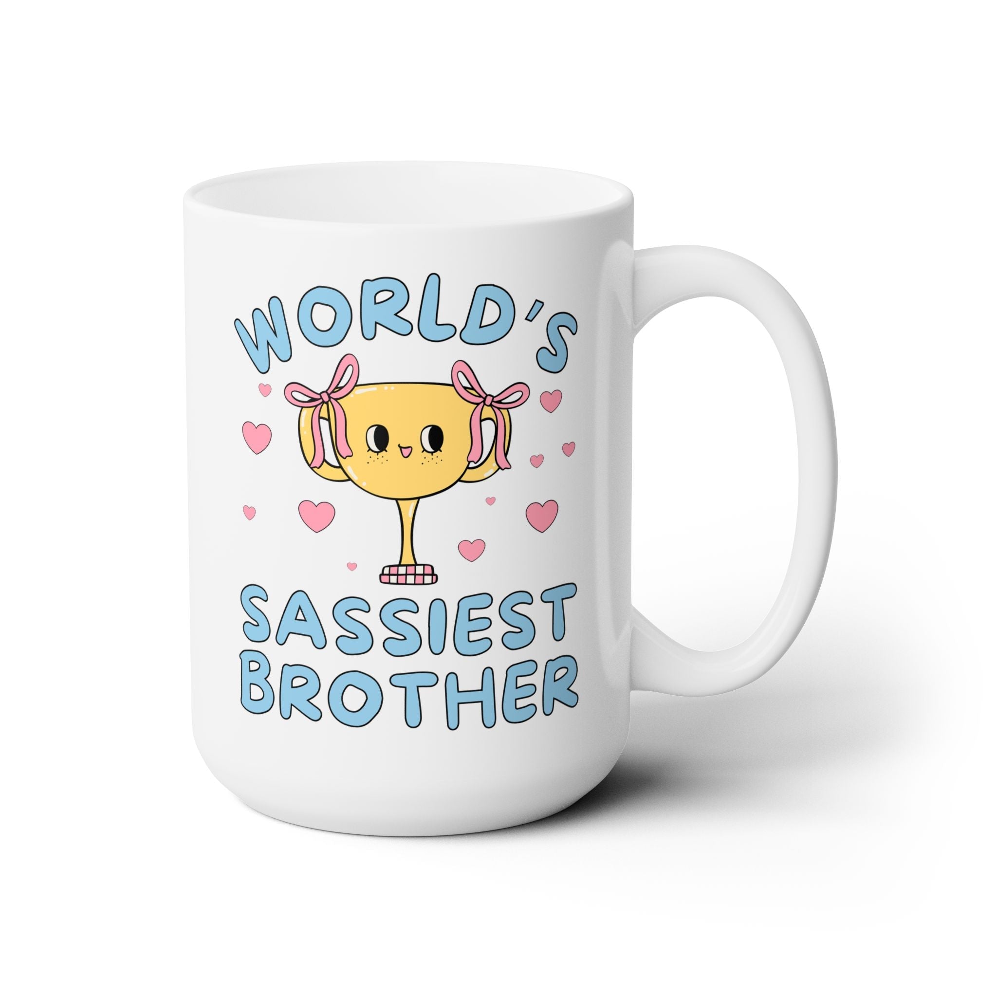 World's Sassiest Brother Coffee Mug for Birthday or Christmas, Funny Saying 15 Oz Coffee Mug Gift from Sister or Brother, Cute Teen Brother Gift - Opal and June