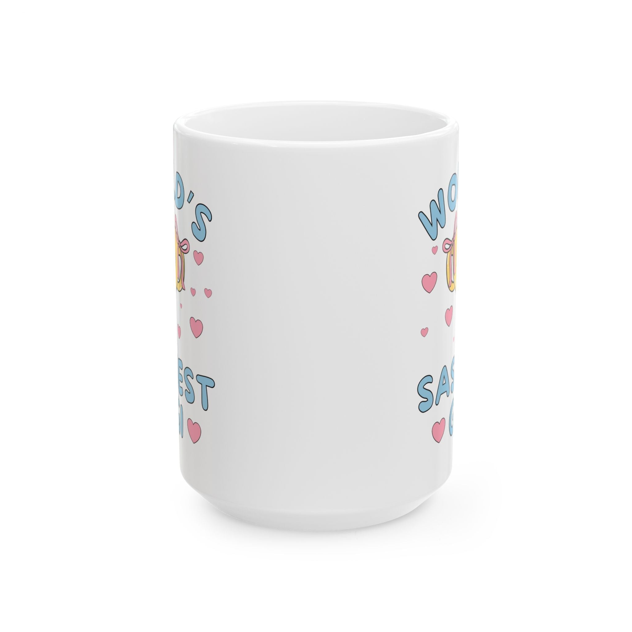 World's Sassiest Gigi Coffee Mug: Funny Valentine's Gift or Silly Birthday Present for Grandma, 15 Oz Coffee Mug with Hearts, Gift from Grandkids - Opal and June
