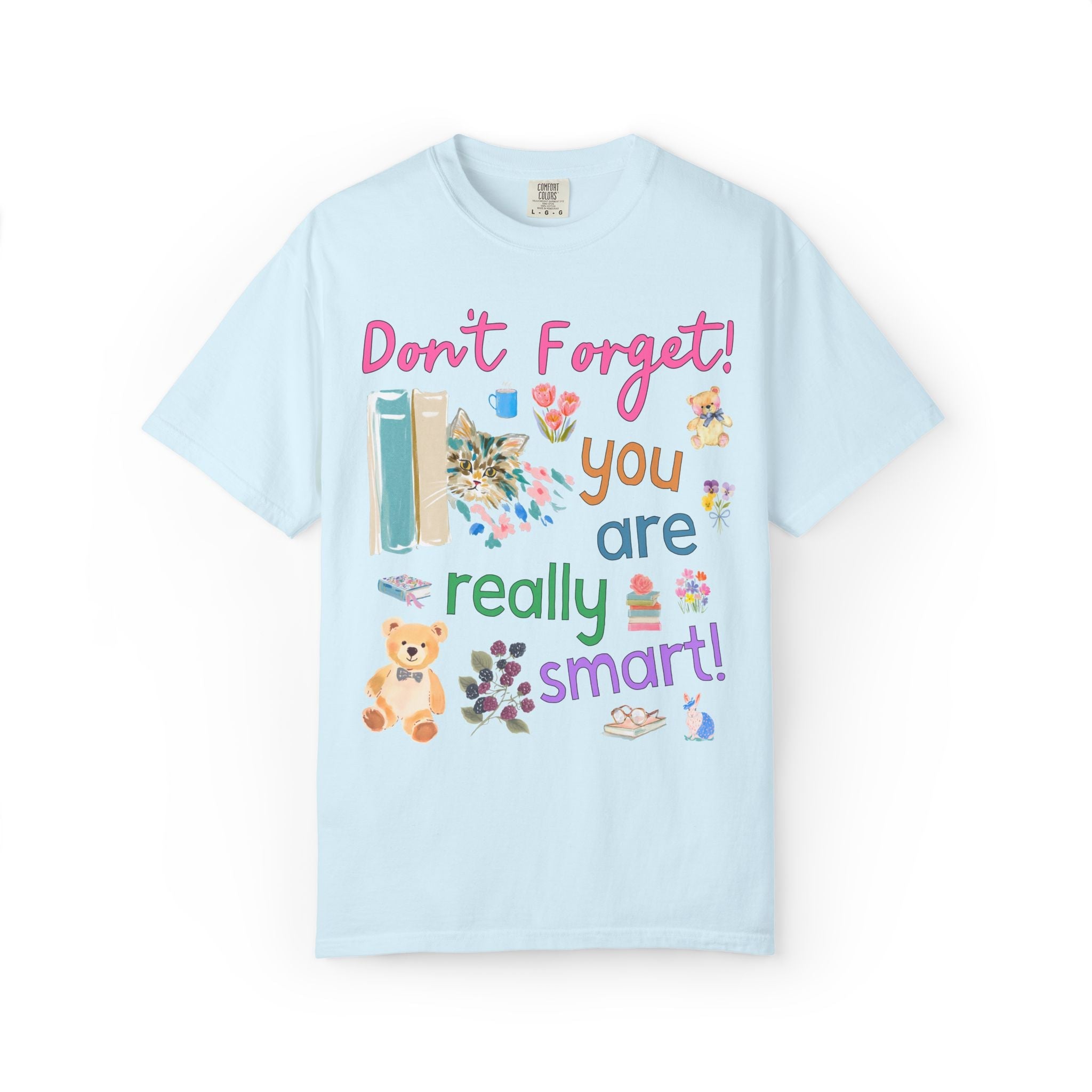 You are Really Smart Positive Affirmation Teacher T-Shirt for Testing Day, Matching Teacher Team Shirt with Cute Cottagecore Bears and Books - Opal and June