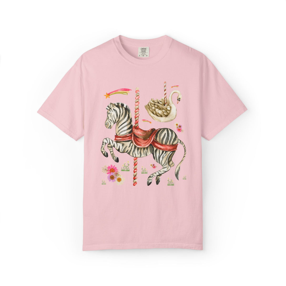 Zebra and Swan Nostalgic Carousal T-Shirt - Opal and June