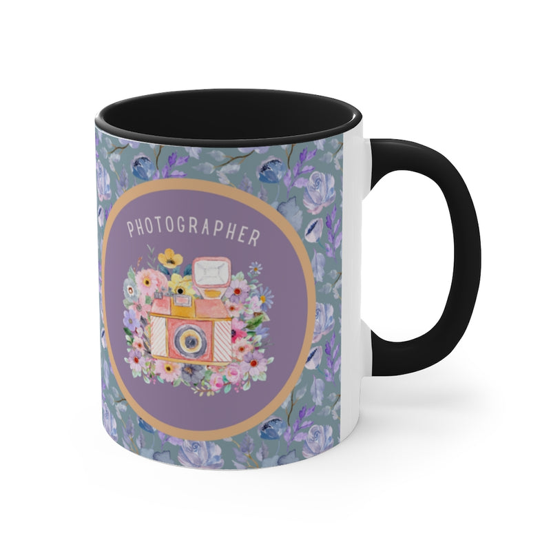 Cute Watercolor Camera Mug: 11 Oz Coffee Mug for Photographer