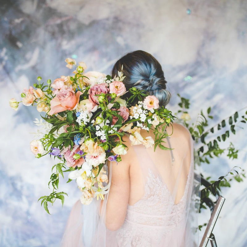 A Gray and Lavender Inspiration Shoot by Lissa Chandler | Featuring Hand Painted Backdrops 1 & 2! - Opal and June