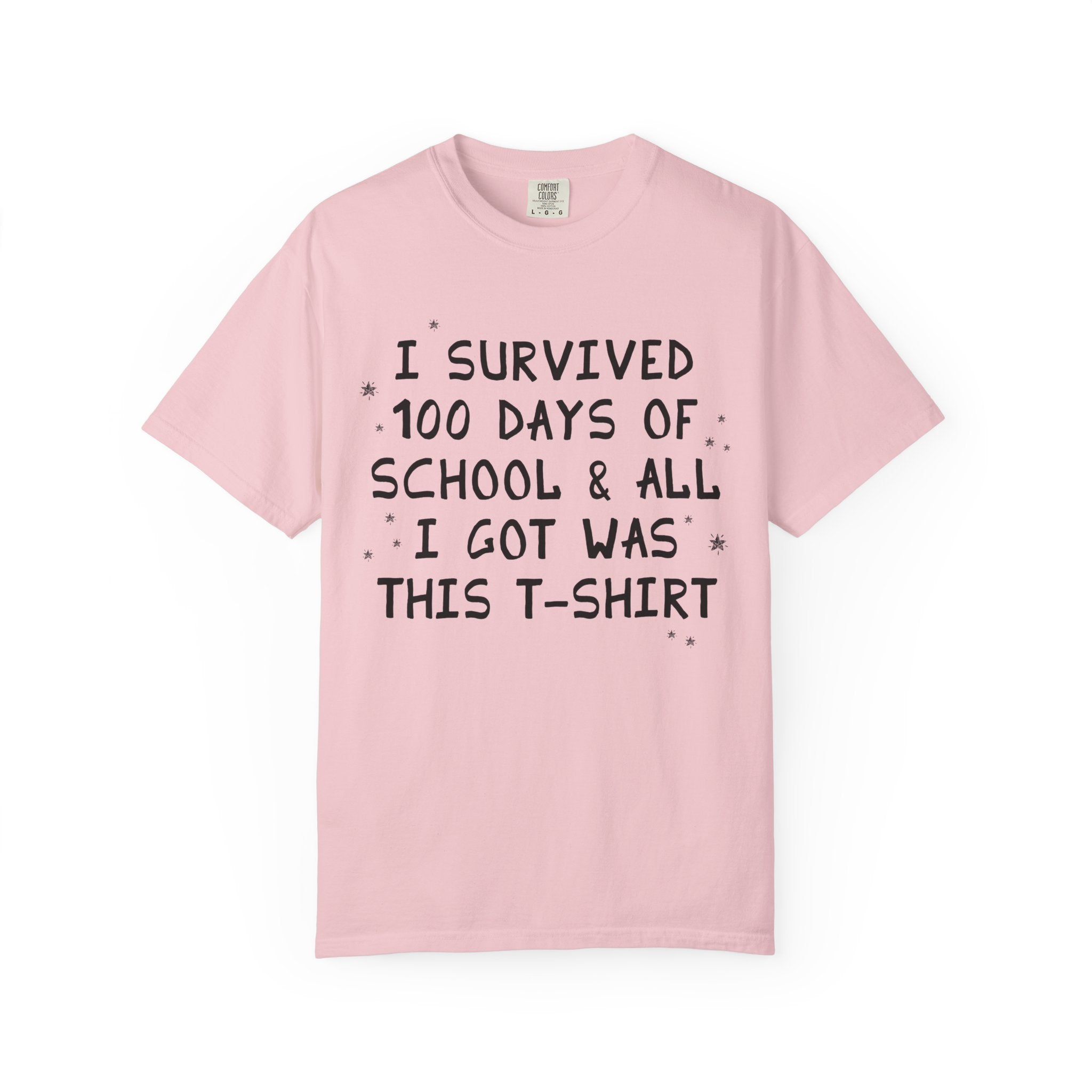 100 Days of School Elementary Teacher T-Shirt: I Survived 100 Days of School and All I Got Was This T-Shirt, Silly Matching Teacher Tee - Opal and June
