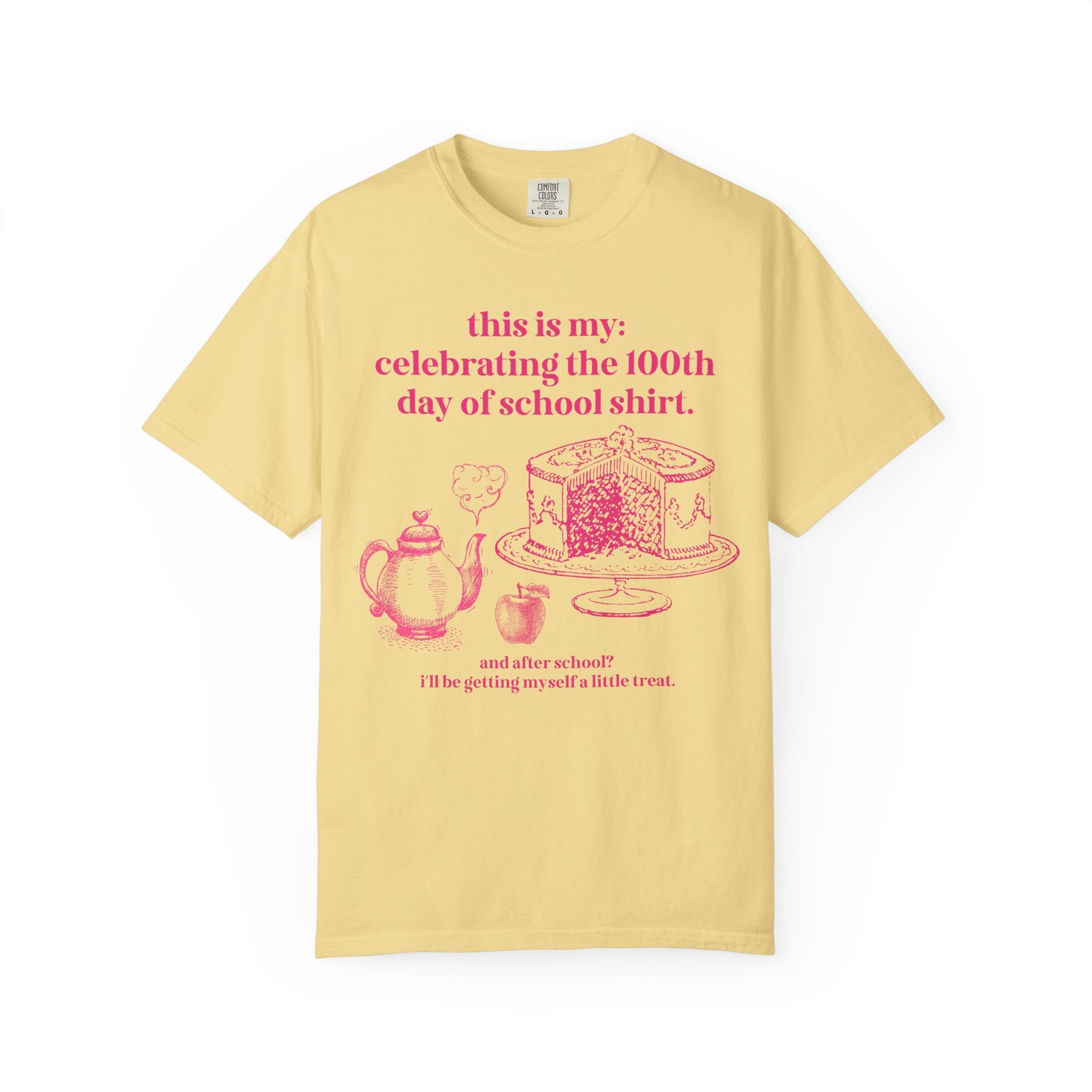 100 Days of School Matching Teacher T-Shirt with Hot Pink Aesthetic: Funny Sarcastic 100th Day of School T-Shirt for Middle School Teacher - Opal and June