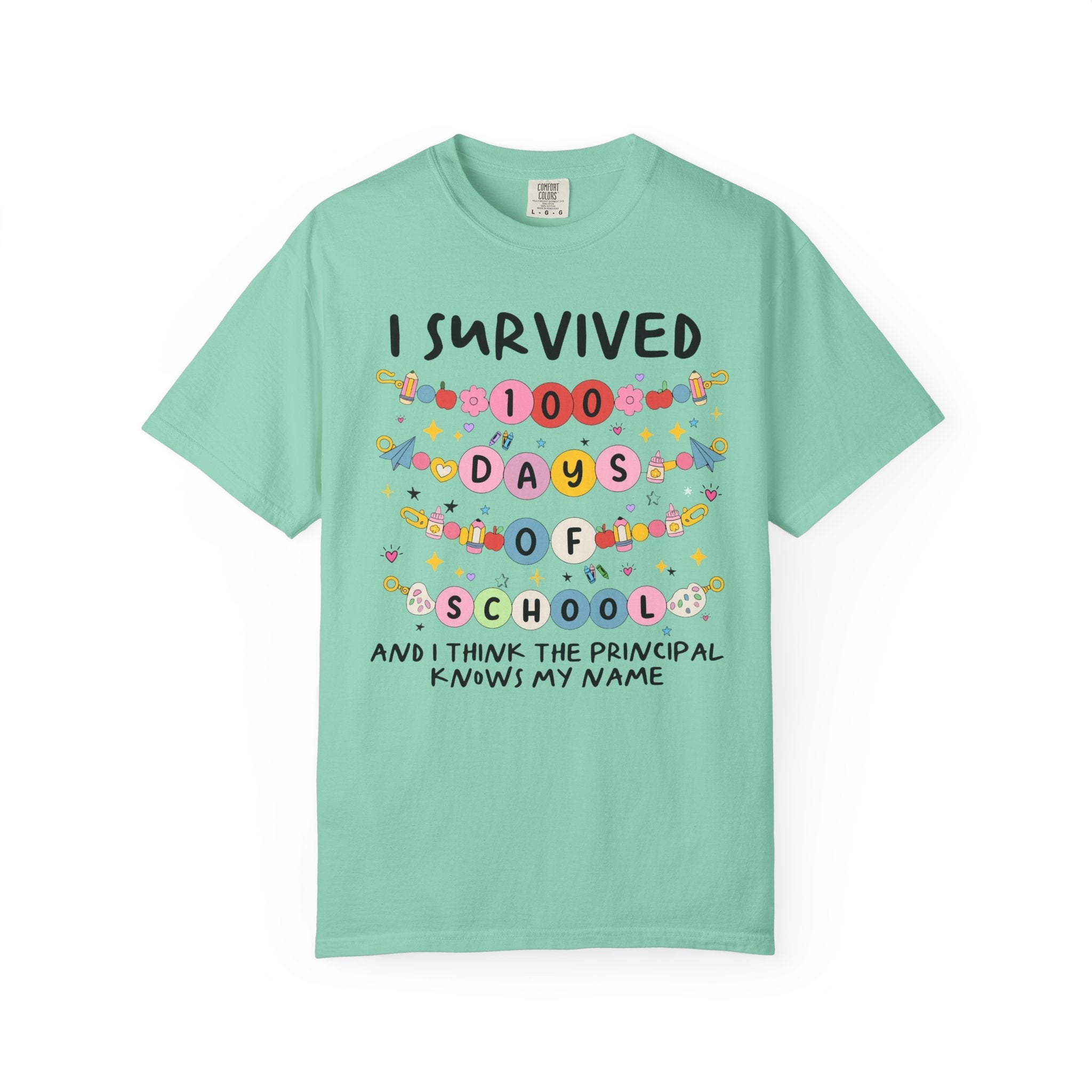 100 Days of School Matching Teacher Tee Shirts with Funny Sarcastic Sayings: Cute Elementary School Teacher Group T-Shirt with Stars - Opal and June