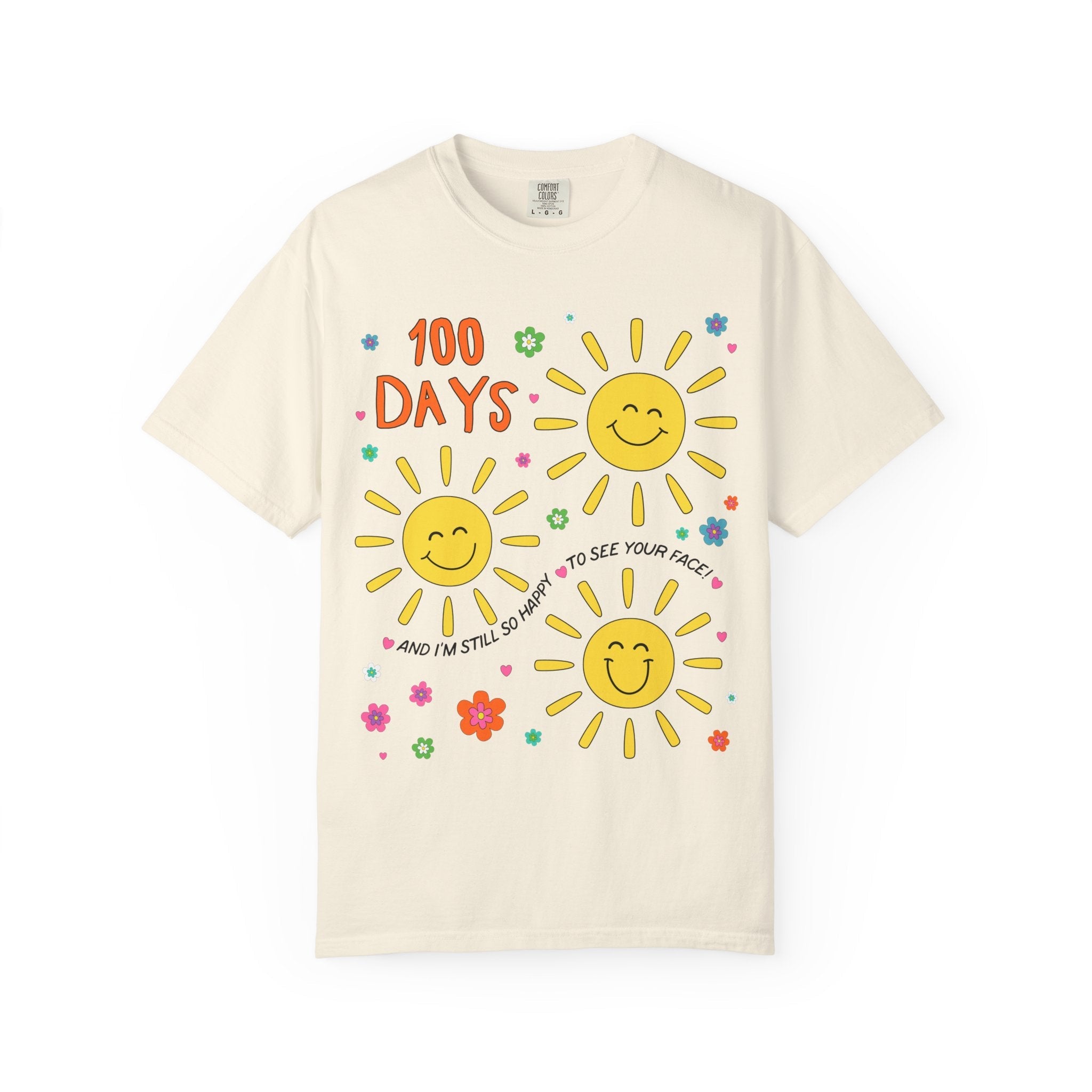 100 Days of School T-Shirt for School Principal or Librarian: Happy To See Your Face, First Grade Team or Third Grade Crew Matching Tee - Opal and June