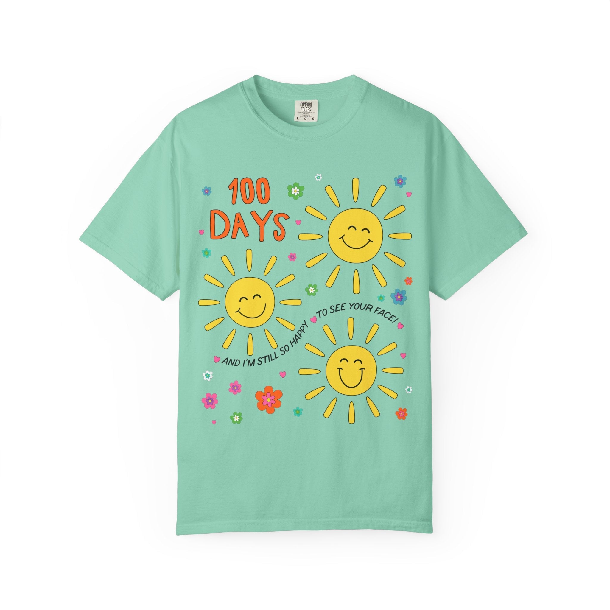 100 Days of School T-Shirt for School Principal or Librarian: Happy To See Your Face, First Grade Team or Third Grade Crew Matching Tee - Opal and June