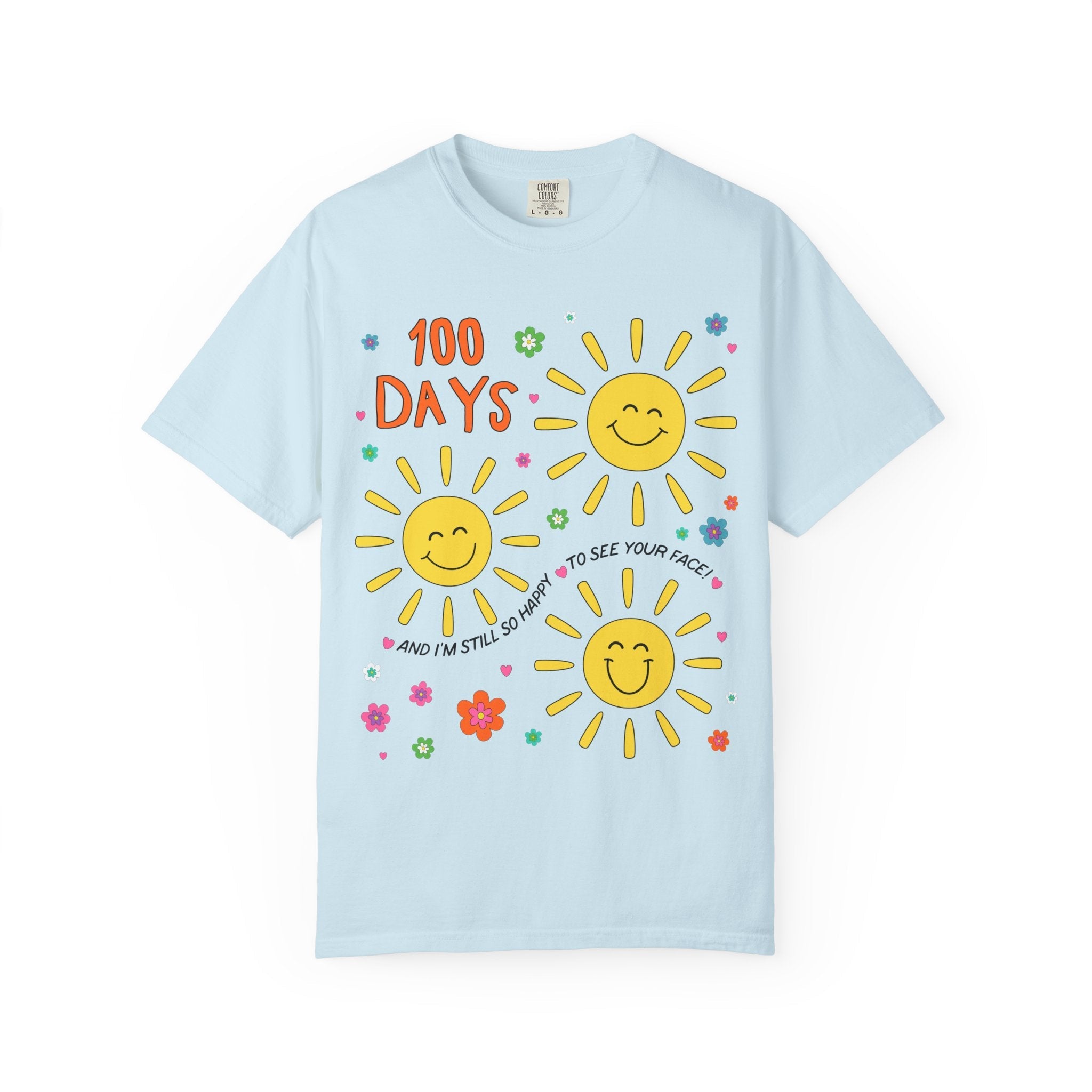 100 Days of School T-Shirt for School Principal or Librarian: Happy To See Your Face, First Grade Team or Third Grade Crew Matching Tee - Opal and June