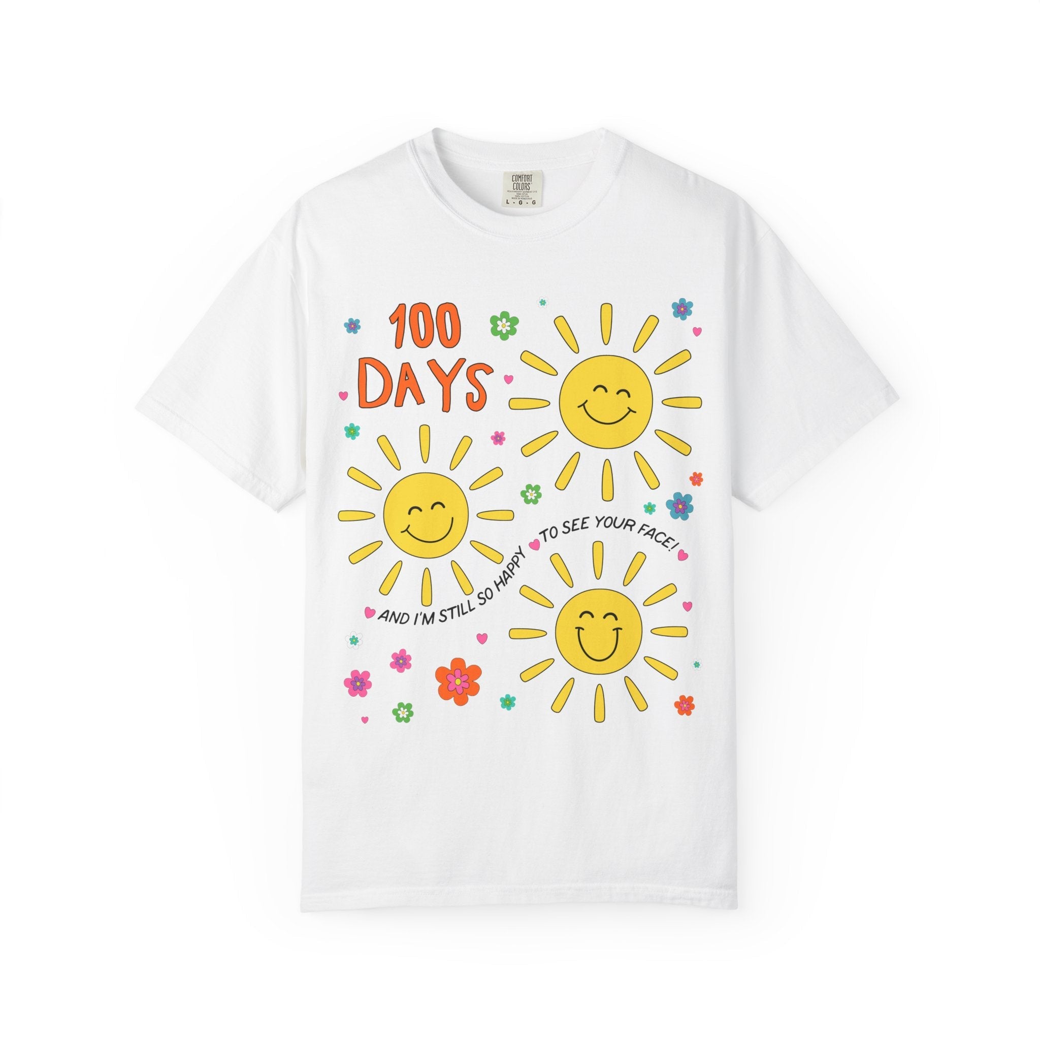 100 Days of School T-Shirt for School Principal or Librarian: Happy To See Your Face, First Grade Team or Third Grade Crew Matching Tee - Opal and June