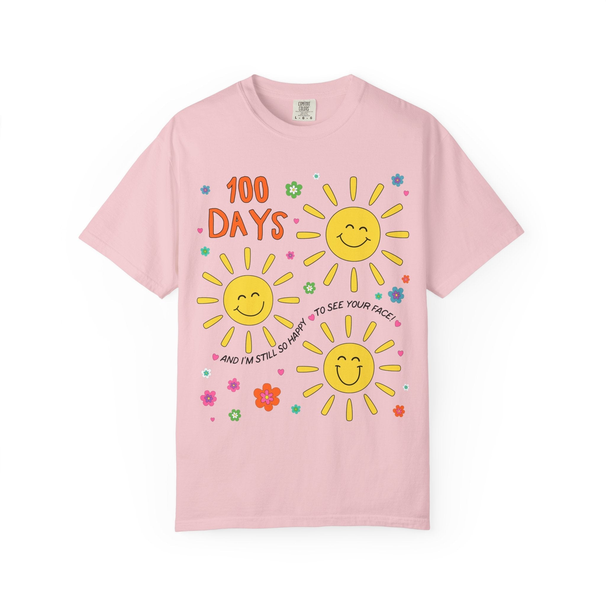 100 Days of School T-Shirt for School Principal or Librarian: Happy To See Your Face, First Grade Team or Third Grade Crew Matching Tee - Opal and June