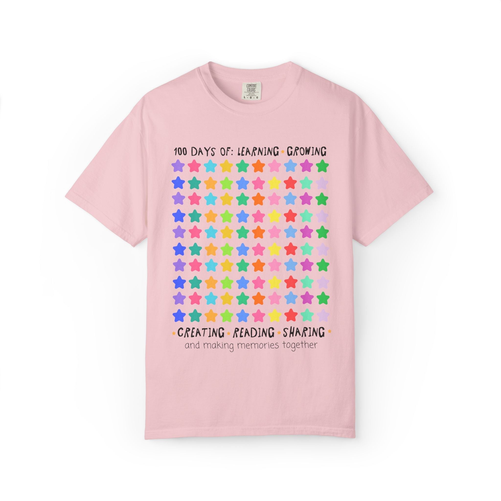 100 Days of School Teacher T-Shirt with Stars: Cute and Funny Hundredth Day of School Matching Tee for Elementary School Staff or Teachers - Opal and June
