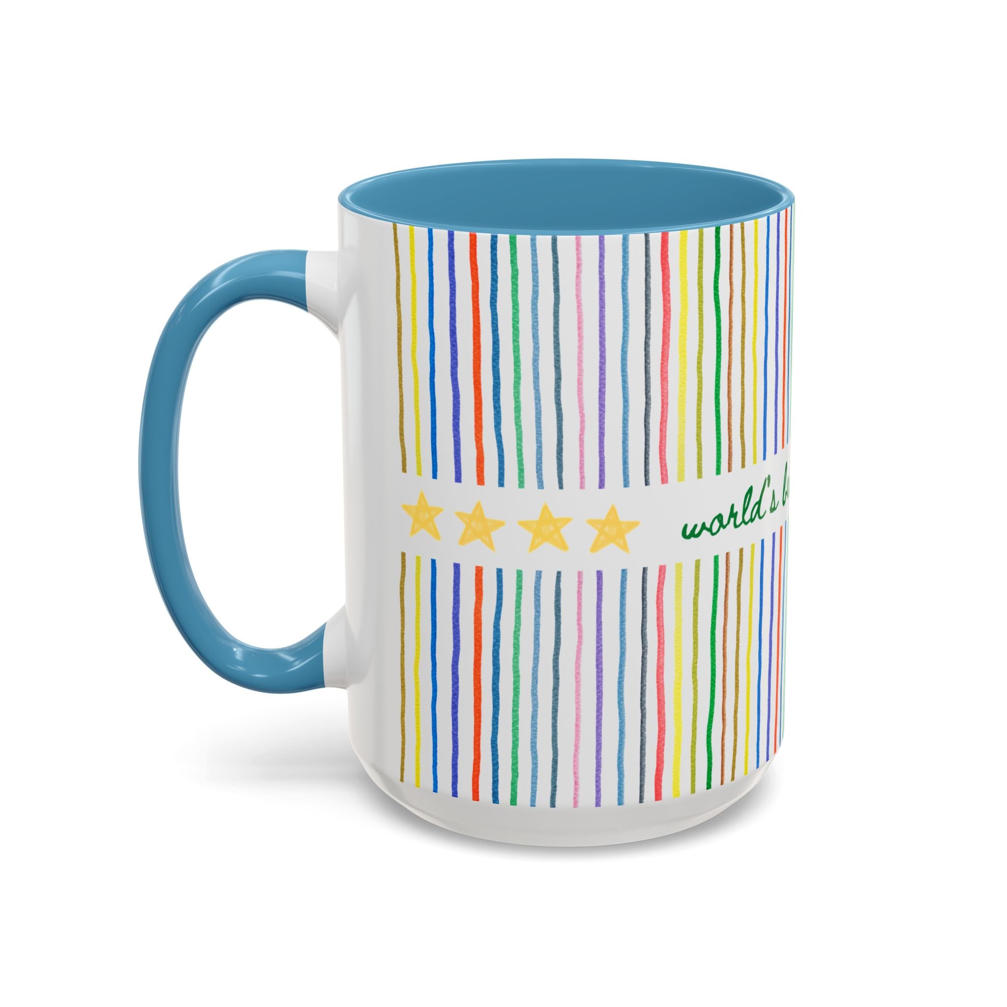World's Best Best Friend Coffee Mug: 15 Oz Coffee Mug for Best Friend's Birthday, Cute Thank You or Appreciation Gift for Friend, Mug with Stripes