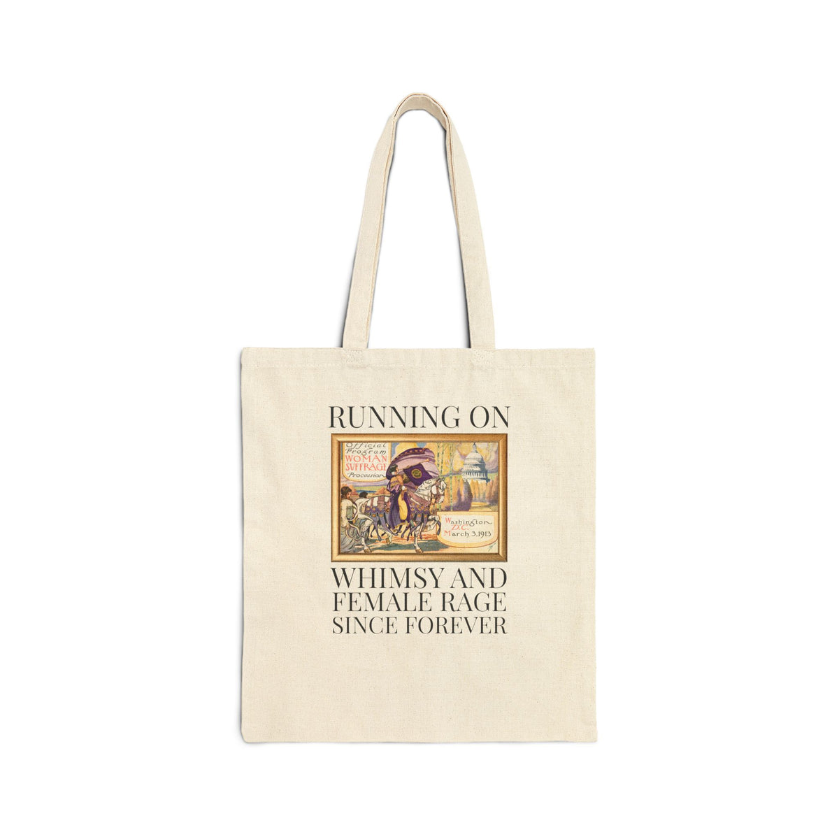 Women's Suffragette History Tote Bag, Early 1900s Women's History Tote Bag: Running on Whimsy and Female Rage Since Forever