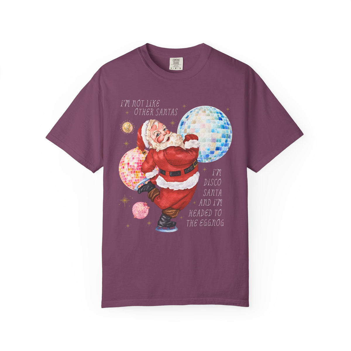 I'm Disco Santa and I'm Headed to the Eggnog: Funny Nostalgic Drinking Christmas T-Shirt for Dad or Grandpa