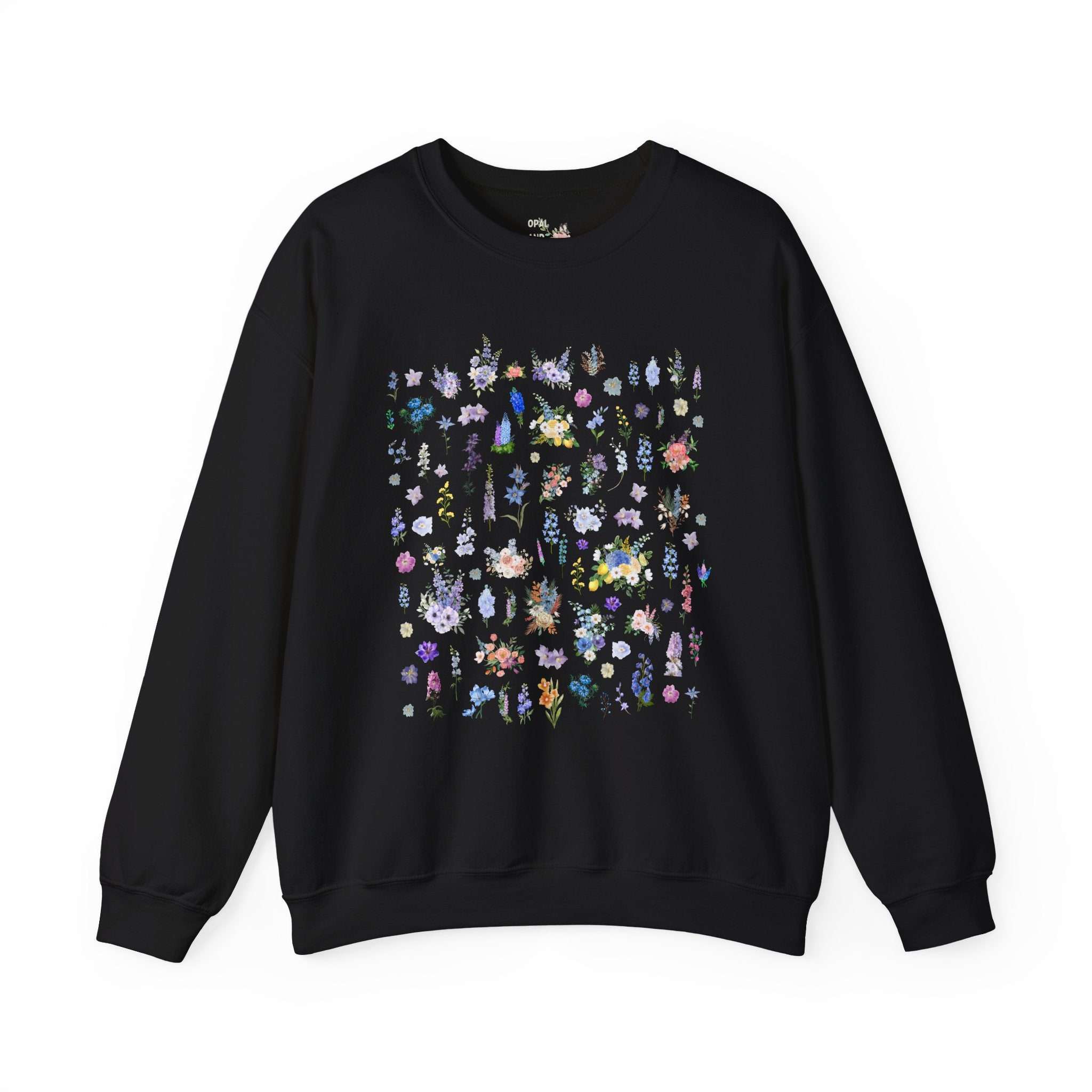 Delphinium Flower Sweatshirt for Mom Who Loves Flowers, July Birth Month Gift for Mother's Day, Cute Birthday Present for Daughter who Gardens