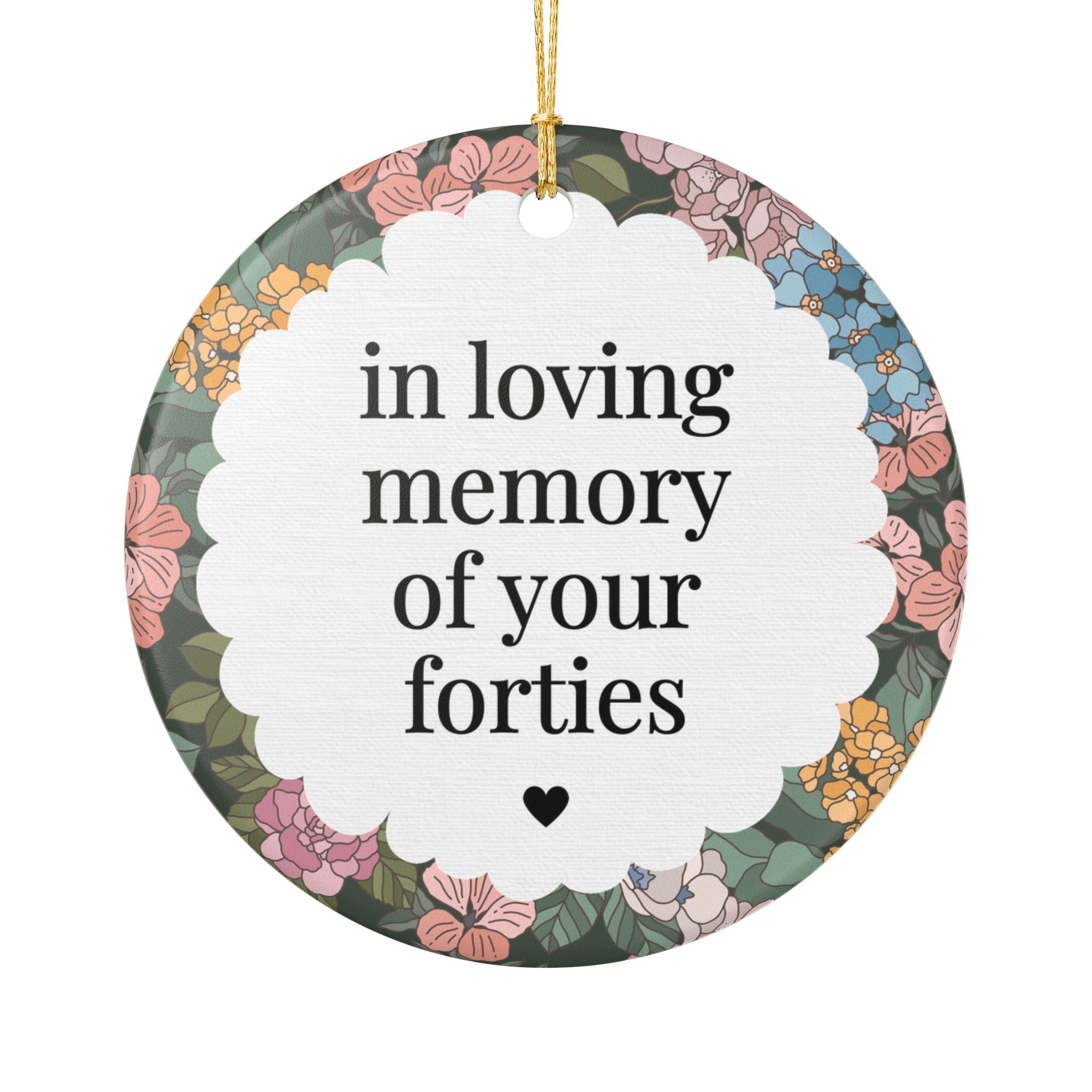 50th Birthday Gift for Friend or Loved One Turning Fifty: In Loving Memory of Your Fifties, Cute Floral Christmas Ornament for Xmas