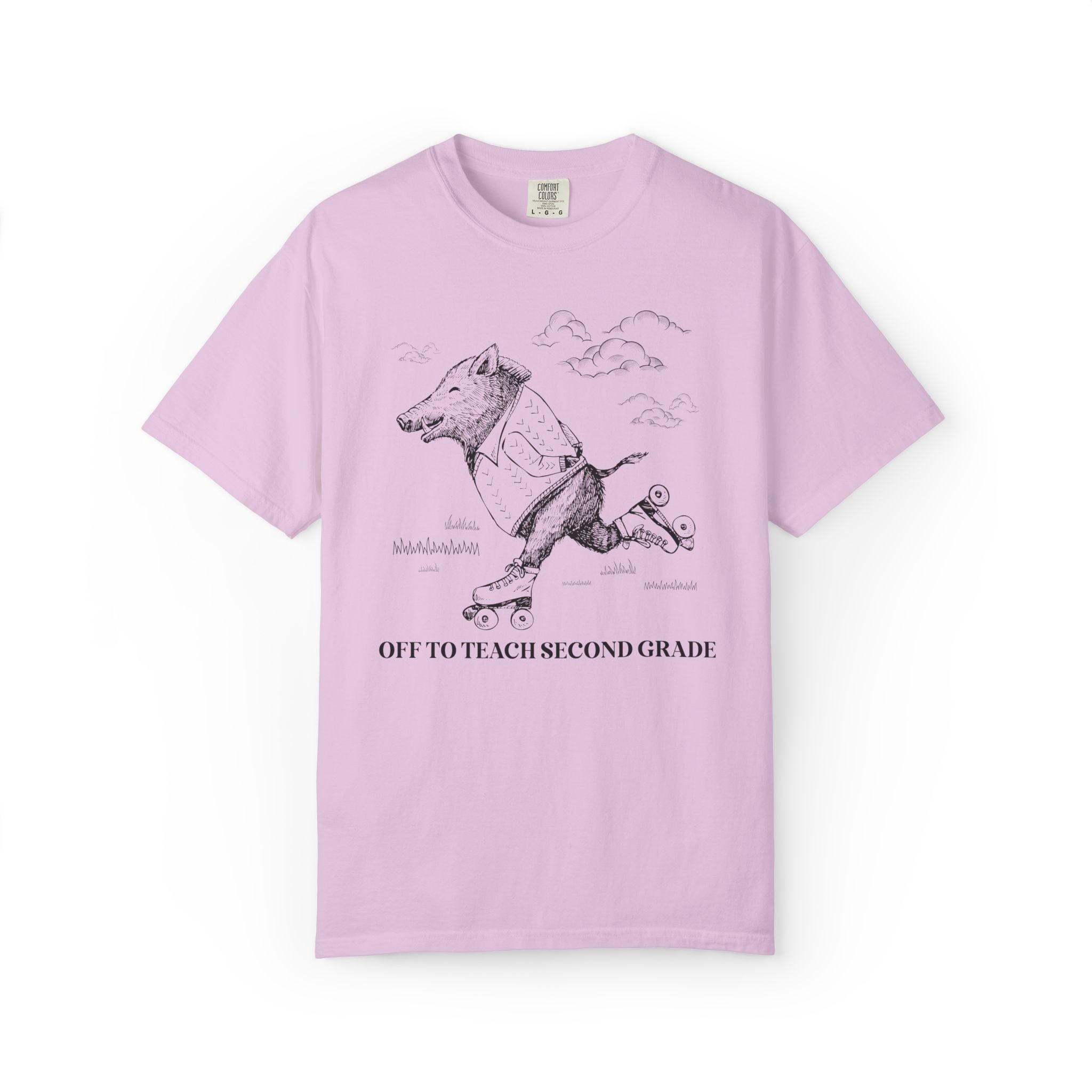 Off to Teach Second Grade: Funny Razorback Tee Shirt for Teacher Team, Nostalgic Animal Lover Back to School T-Shirt