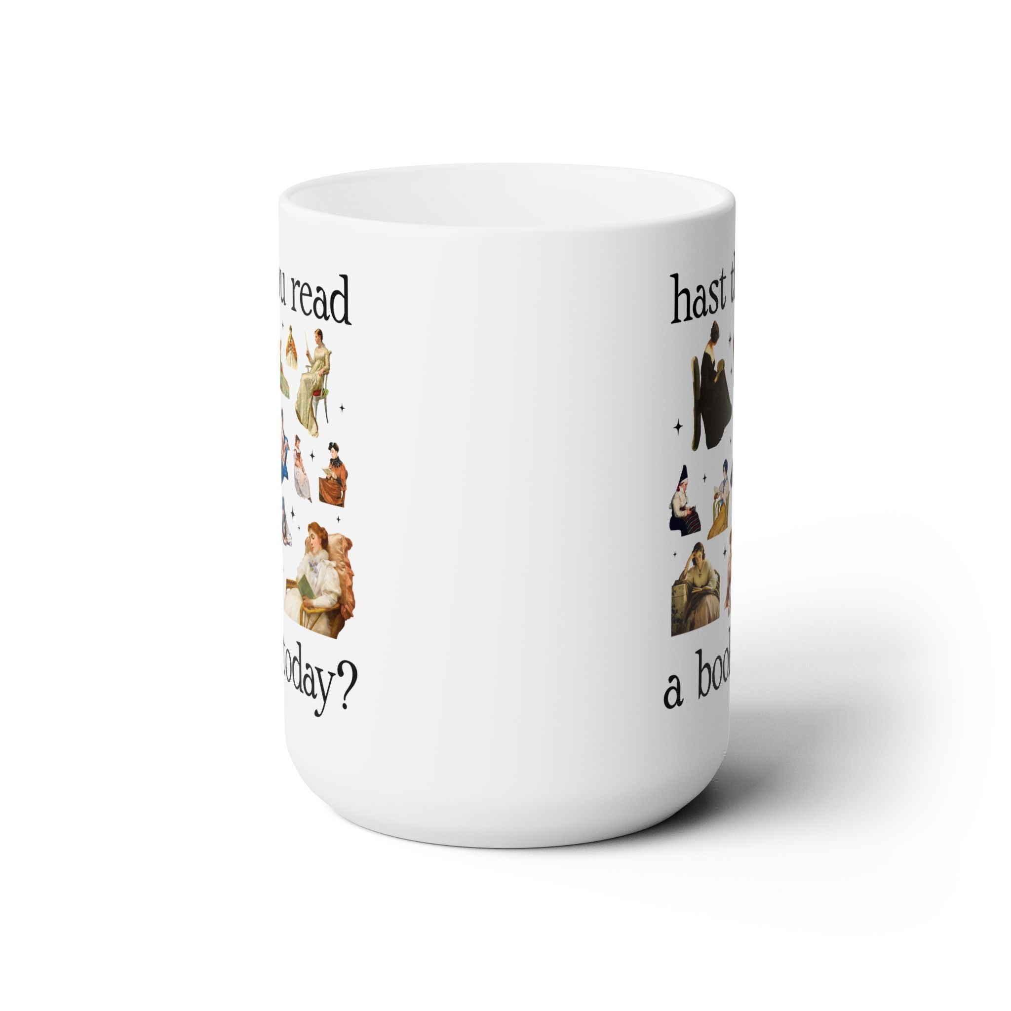 Reading Art History Mug: Hast Thou Read a Book Today? | Cute Bookish Mug with Famous Paintings of Women Reading, Librarian Gift