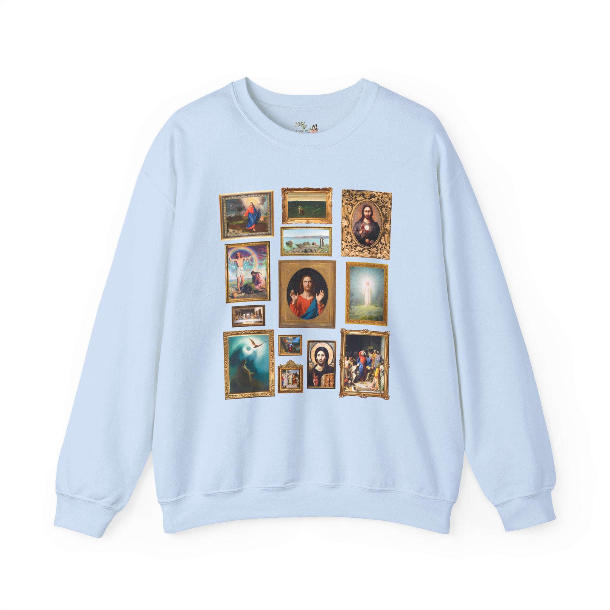 Jesus Art History Sweatshirt with Famous Paintings of Christ, 19th Century Art History, Ancient Art History Lover, Christian Museum Lover Crewneck