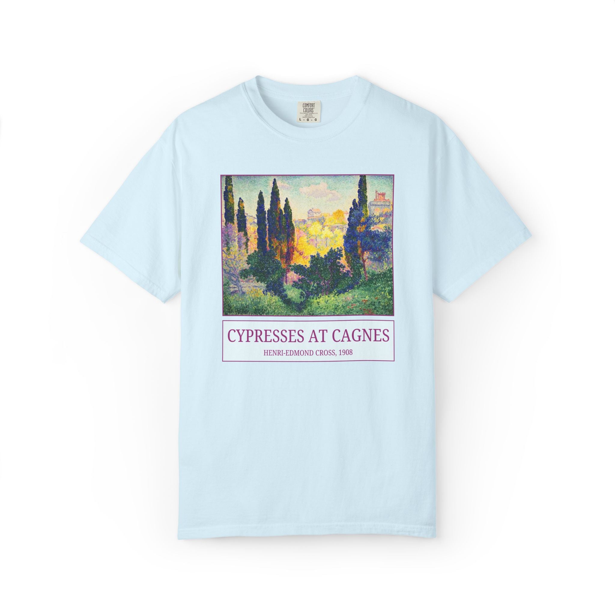 Cypresses at Cagnes by Henri-Edmond Cross Neo-Impressionism and Pointillism Art History Buff Tee Shirt, Famous Painting, French Art History
