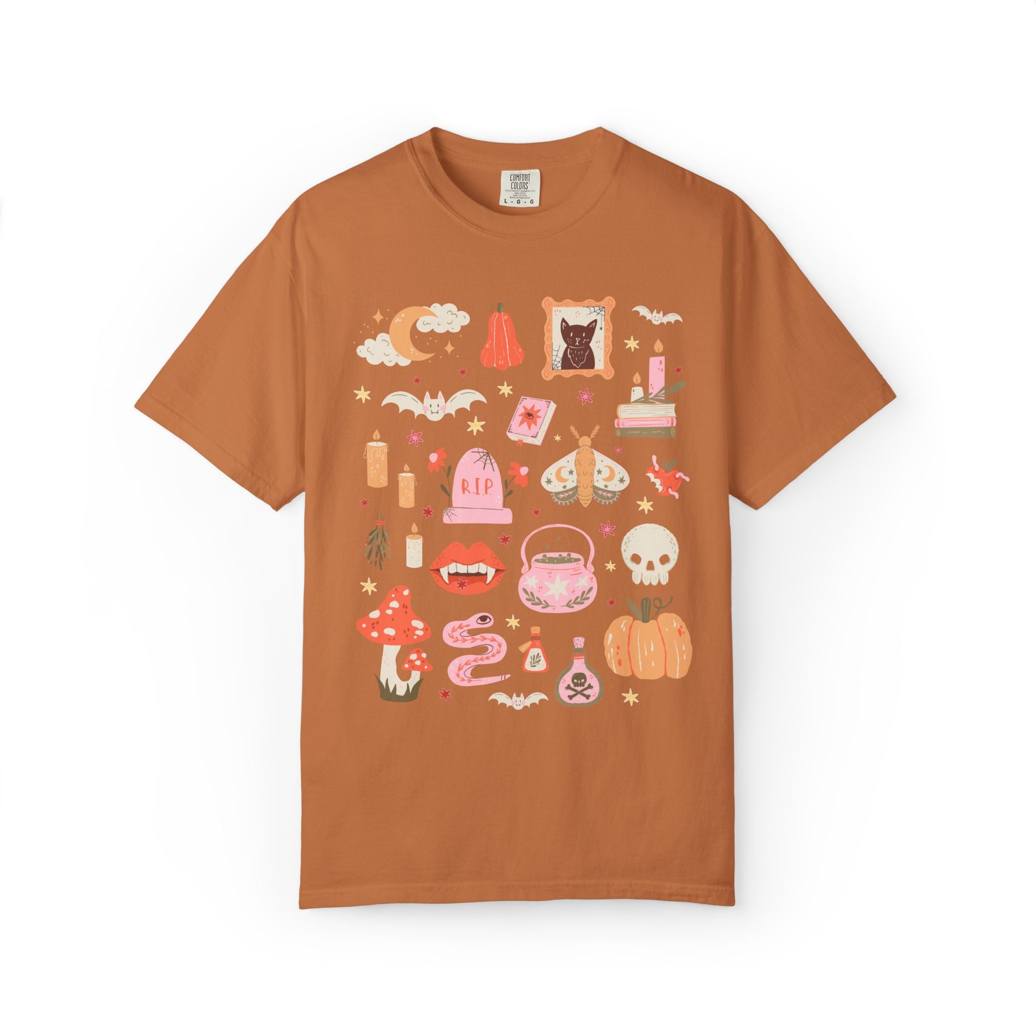 Nostalgic Halloween T-Shirt for Spooky Season, Cute Colorful Dopamine Aesthetic Tee for Friend or Mom Who Loves Halloween and Vampires