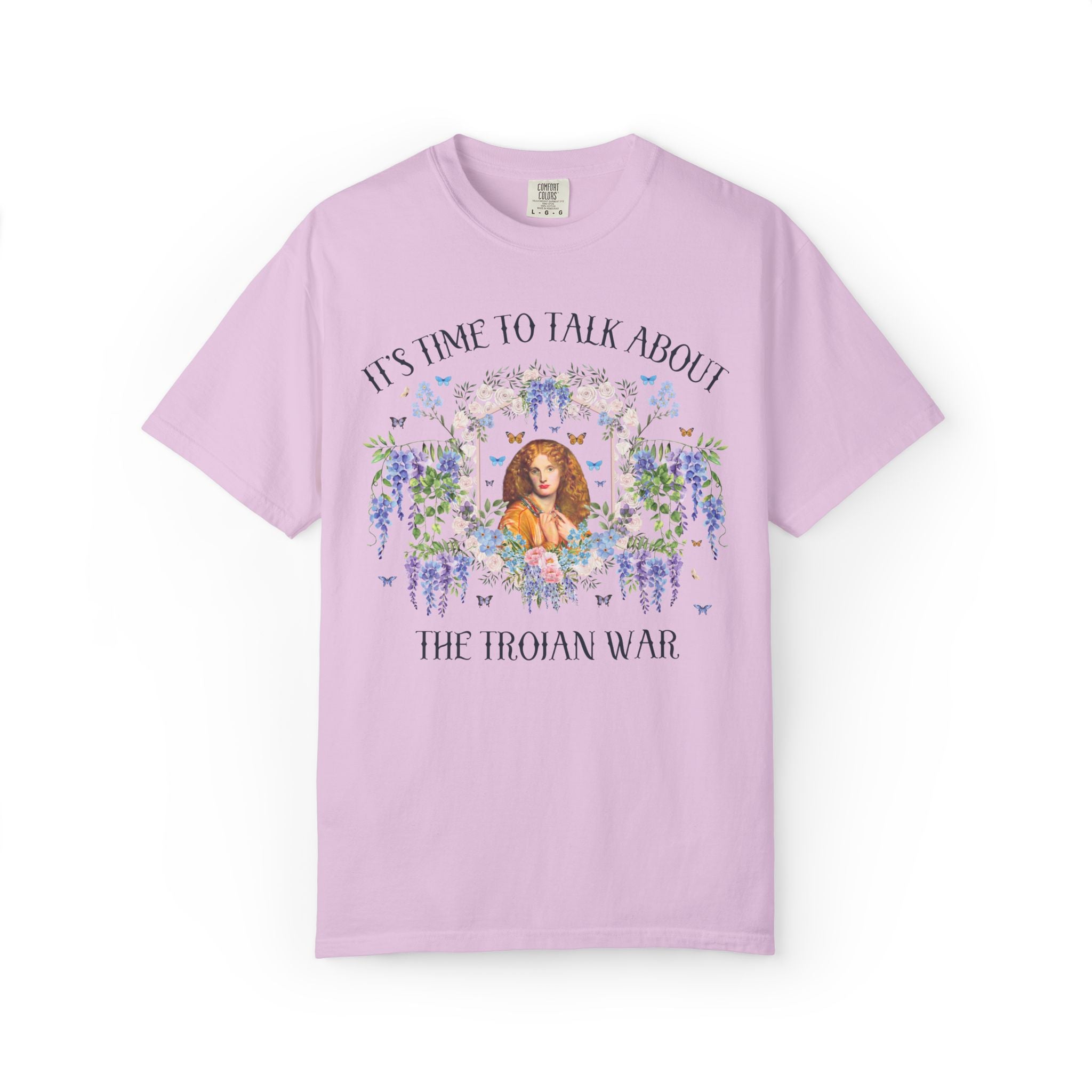 The Trojan War Art History Buff T-Shirt with Famous Painting of Helen of Troy, Colorful Greek Mythology History Lover Gift, Ancient History
