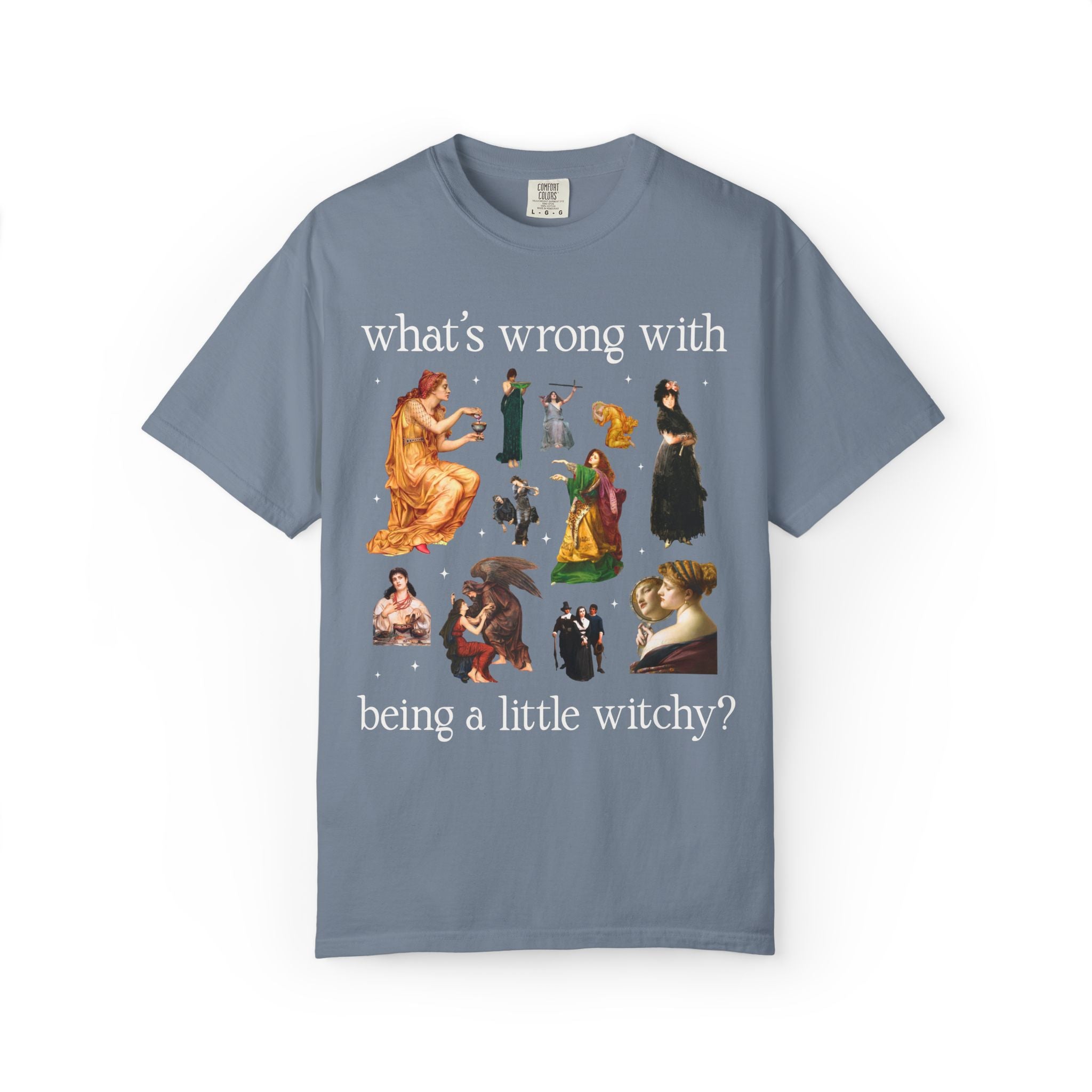 Witch Art History Lover Tee Shirt with Famous Paintings, Pre-Raphaelite and 19th Century Art Historian Tee for Halloween or Spooky Season