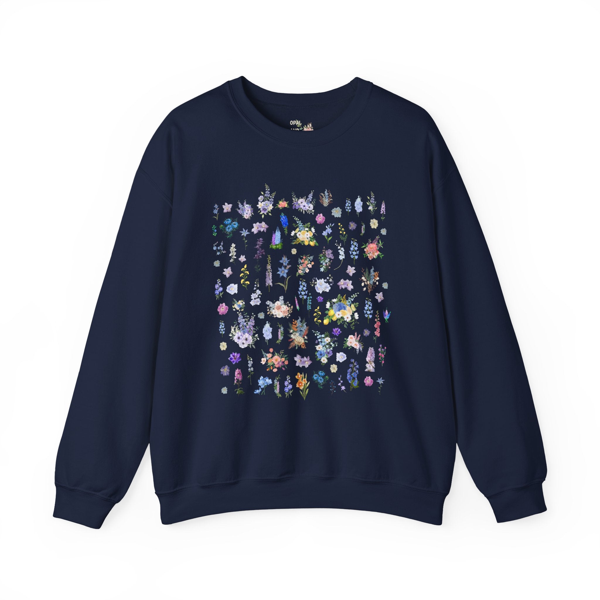 Delphinium Flower Sweatshirt for Mom Who Loves Flowers, July Birth Month Gift for Mother's Day, Cute Birthday Present for Daughter who Gardens