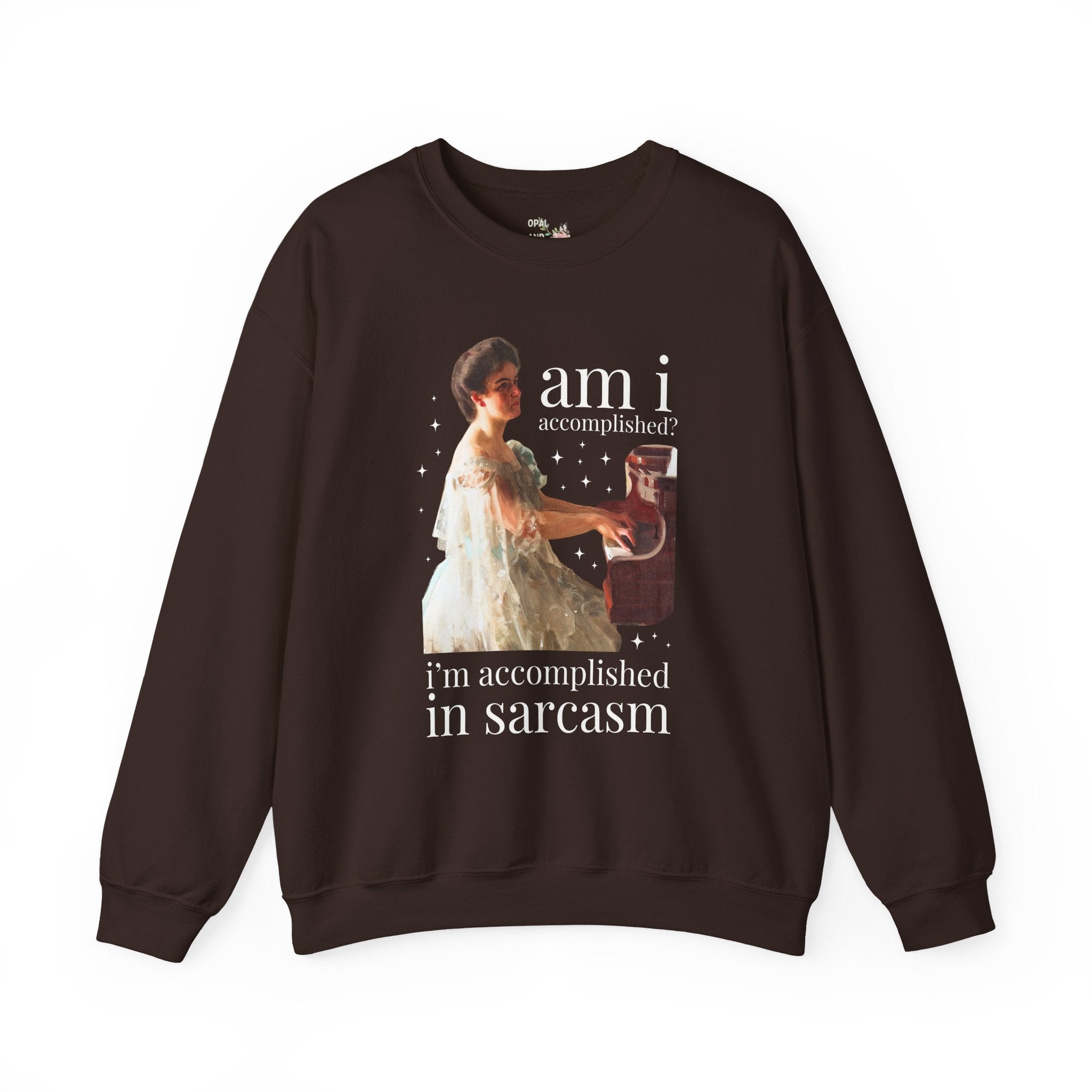 Am I Accomplished? I'm Accomplished in Sarcasm: Funny Sarcastic Sweatshirt for Sister's Birthday, Pride and Prejudice Bookish Art History Crewneck