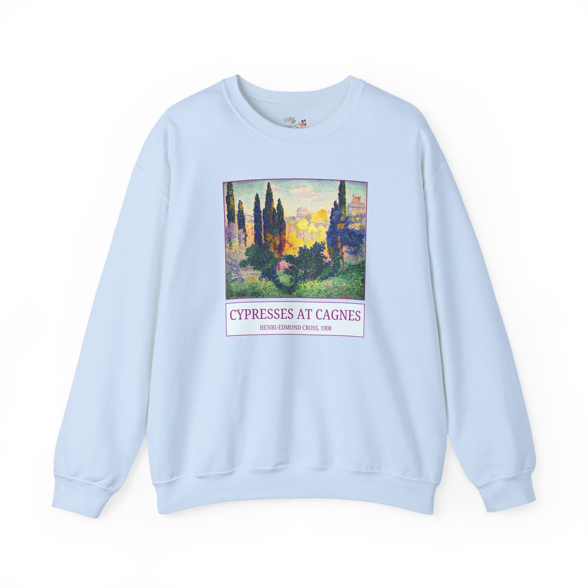 Cypresses at Cagnes by Henri-Edmond Cross Neo-Impressionism and Pointillism Art History Buff Sweatshirt, Famous Painting, French Art History