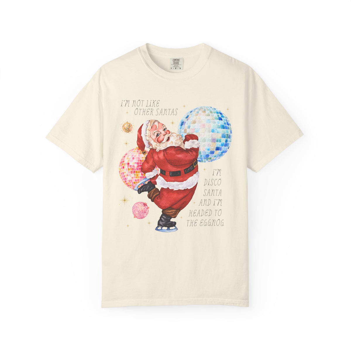 I'm Disco Santa and I'm Headed to the Eggnog: Funny Nostalgic Drinking Christmas T-Shirt for Dad or Grandpa