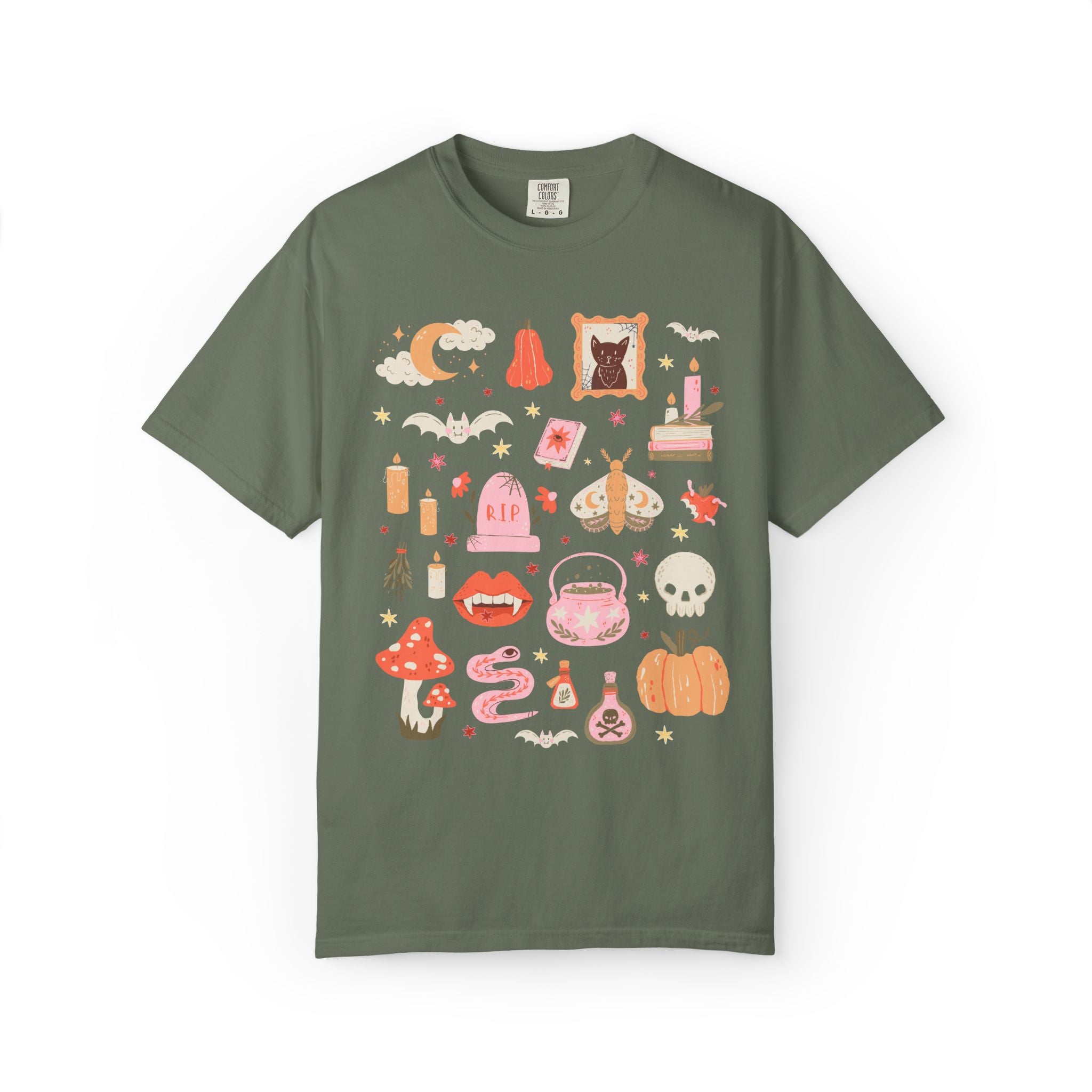 Nostalgic Halloween T-Shirt for Spooky Season, Cute Colorful Dopamine Aesthetic Tee for Friend or Mom Who Loves Halloween and Vampires