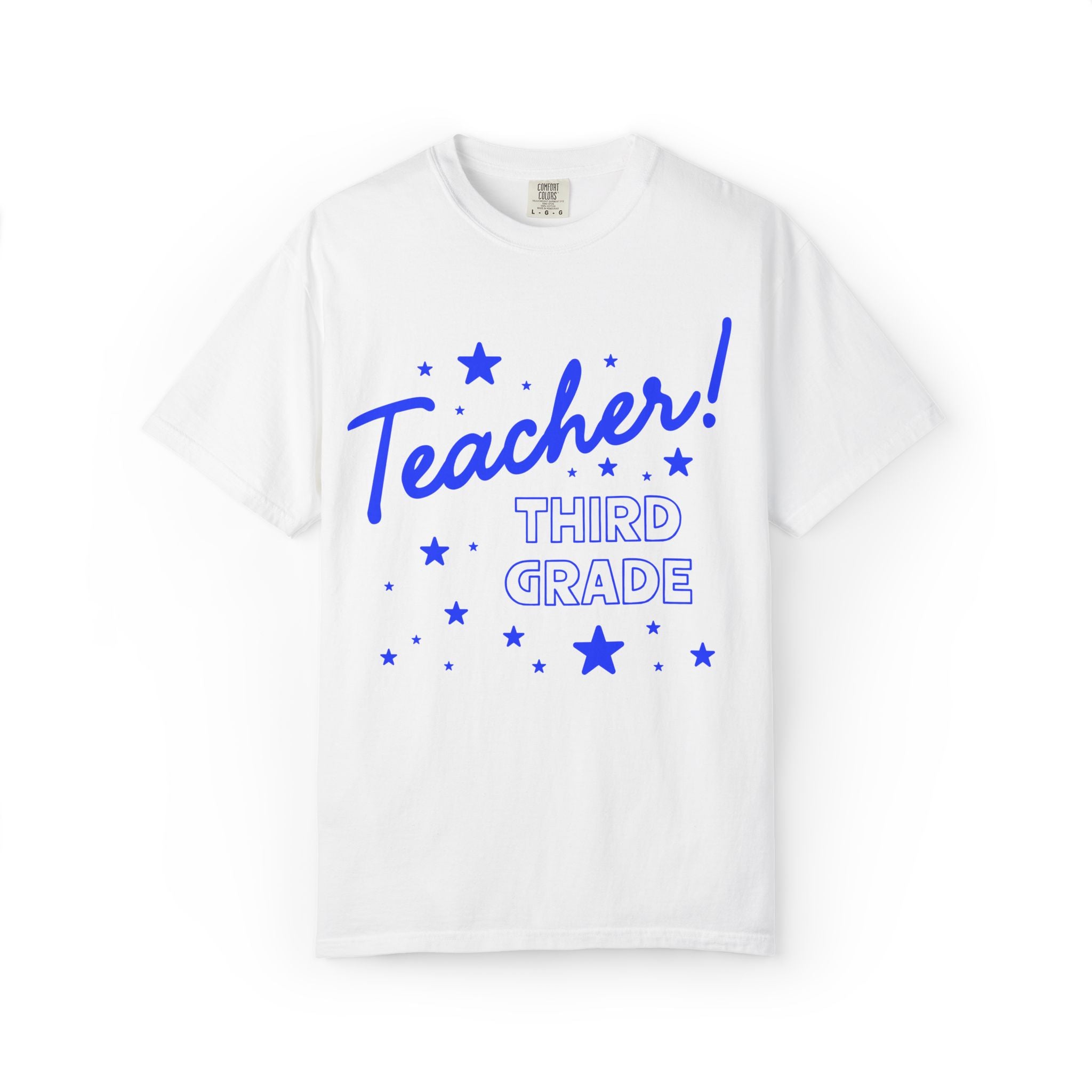 Third Grade Teacher Tee Shirt with Stars: Cute Matching Teacher T-Shirt for Back to School or Meet the Teacher Night, Third Grade Crew