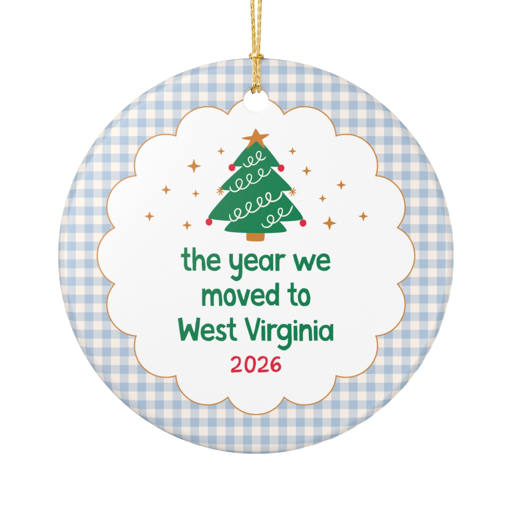 2026: The Year We Moved to West Virginia Nostalgic Christmas Ornament, Family Who Moved to West Virginia in 2026, Family Moving Gift Xmas