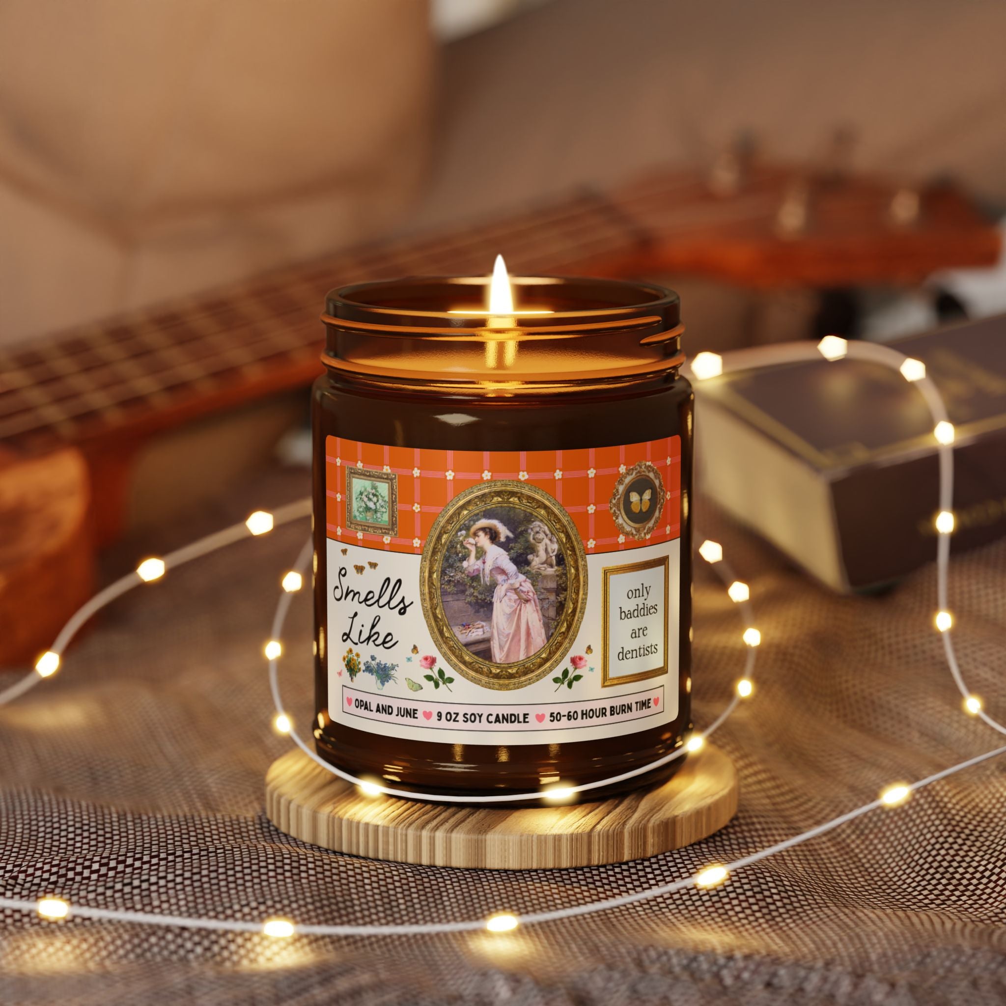 Smells Like Only Baddies are Dentists: 9 Oz Soy Candle for Friend Graduating Dental School, Funny Dentist Gift from Dental Office Staff