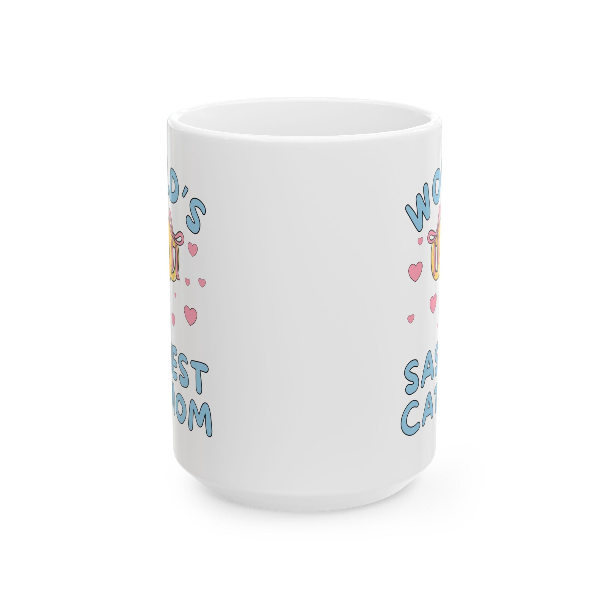 Cat Mom Gift for Friend Obsessed with their Cat: World's Sassiest Cat Mom, 15 Oz Coffee Mug for New Cat Owner, Gift for Wife or Girlfriend