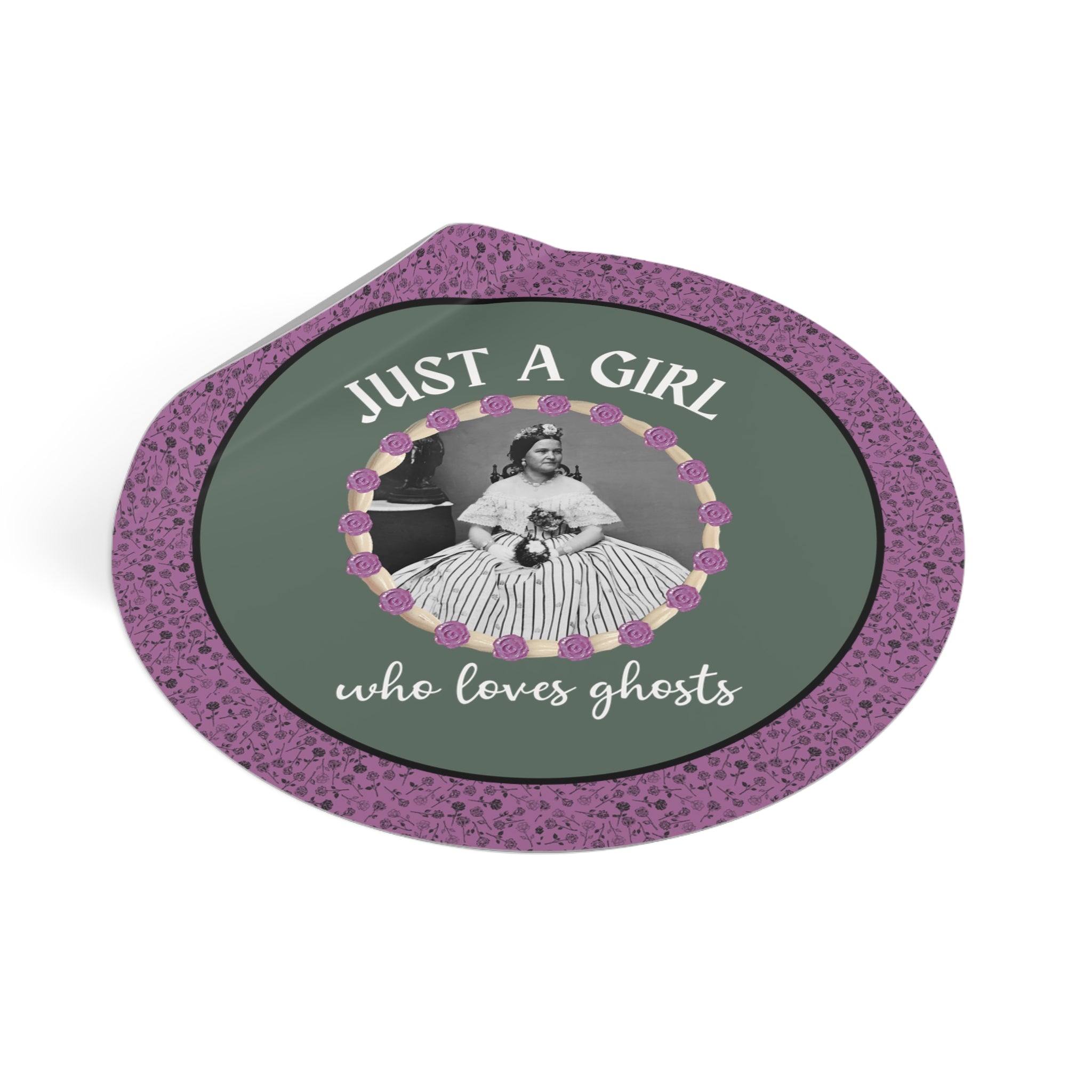 Spooky Ghost Lover Sticker for Friend Who Loves History: Mary Todd Lincoln, Dark Whimsigoth Sticker, History Lover, Social Studies Teacher