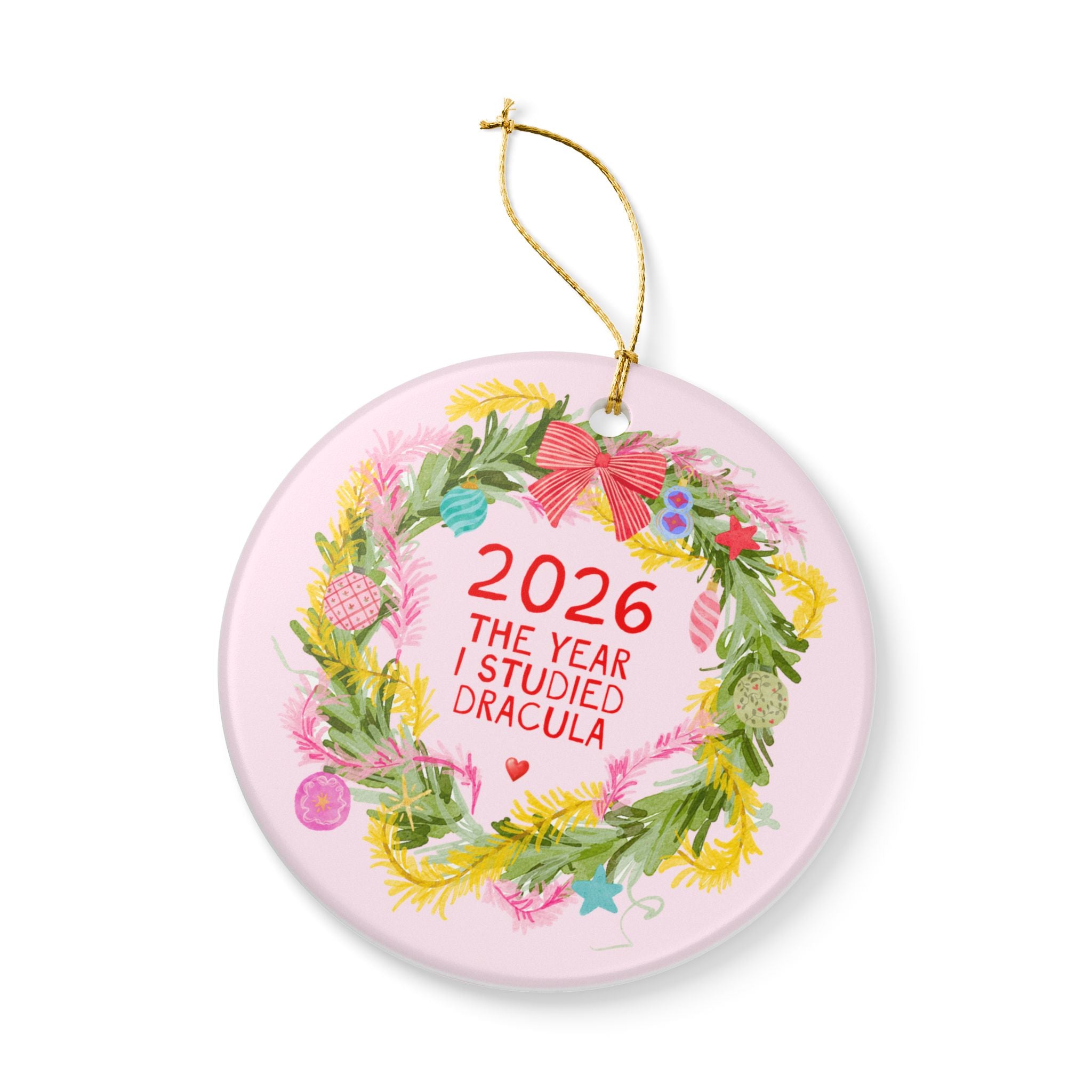 2026: The Year I Studied Dracula Ornament for Book Lover or English Literature Major | Spooky Gothic Literature Bookworm Gift for Reader