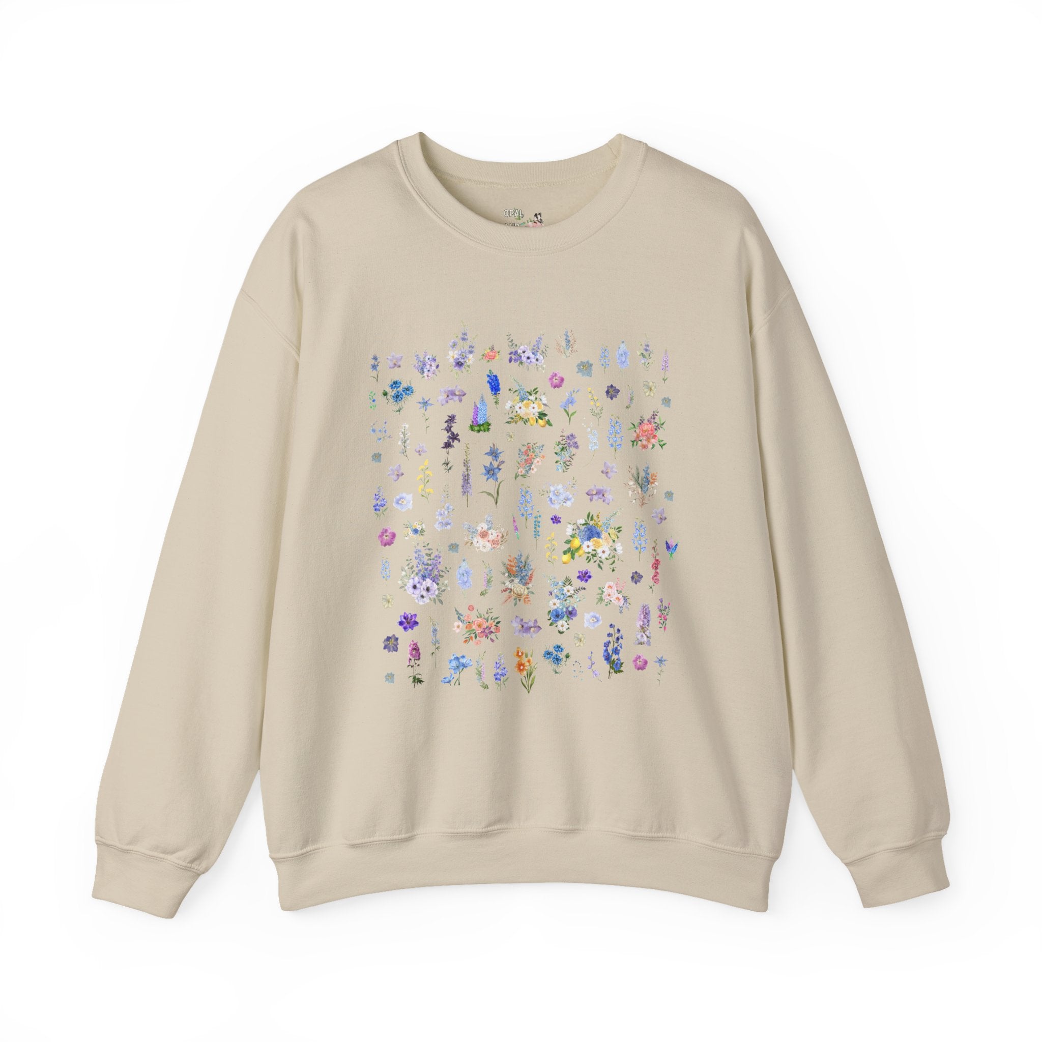 Delphinium Flower Sweatshirt for Mom Who Loves Flowers, July Birth Month Gift for Mother's Day, Cute Birthday Present for Daughter who Gardens
