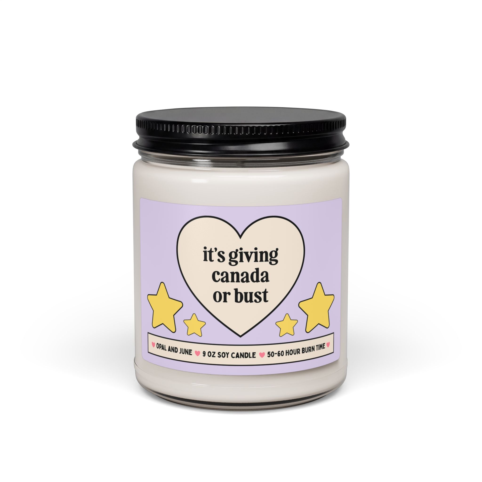 Funny Canada Resident Gift for Friend or Family Member Moving to Canada for School or Work: It's Giving Canada or Bust, 9 Oz Soy Candle