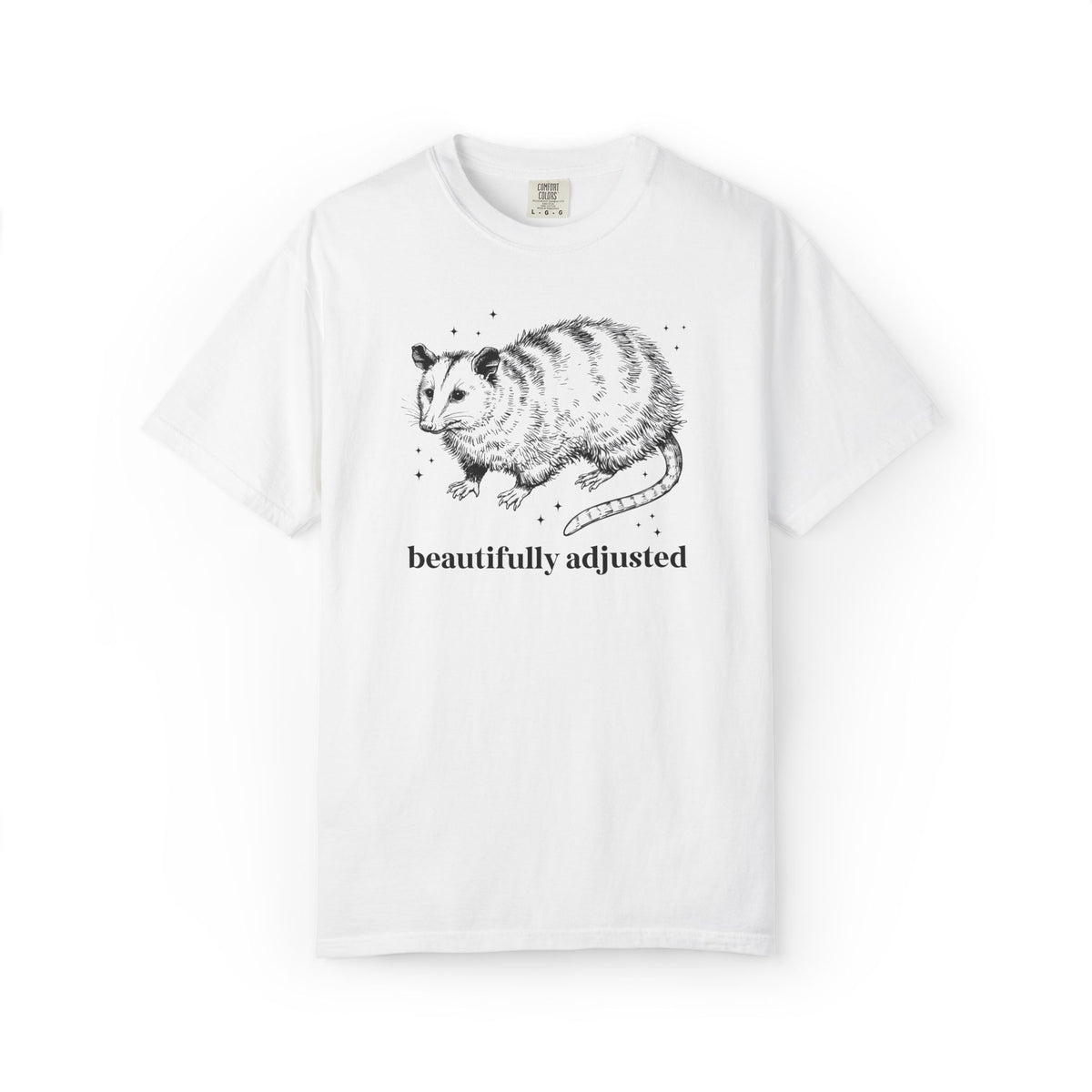 Beautifully Adjusted Animal Lover T-Shirt for Friend Who Loves Opossums or Possums, Silly Anxious Introvert Tee for Chronic Overthinker